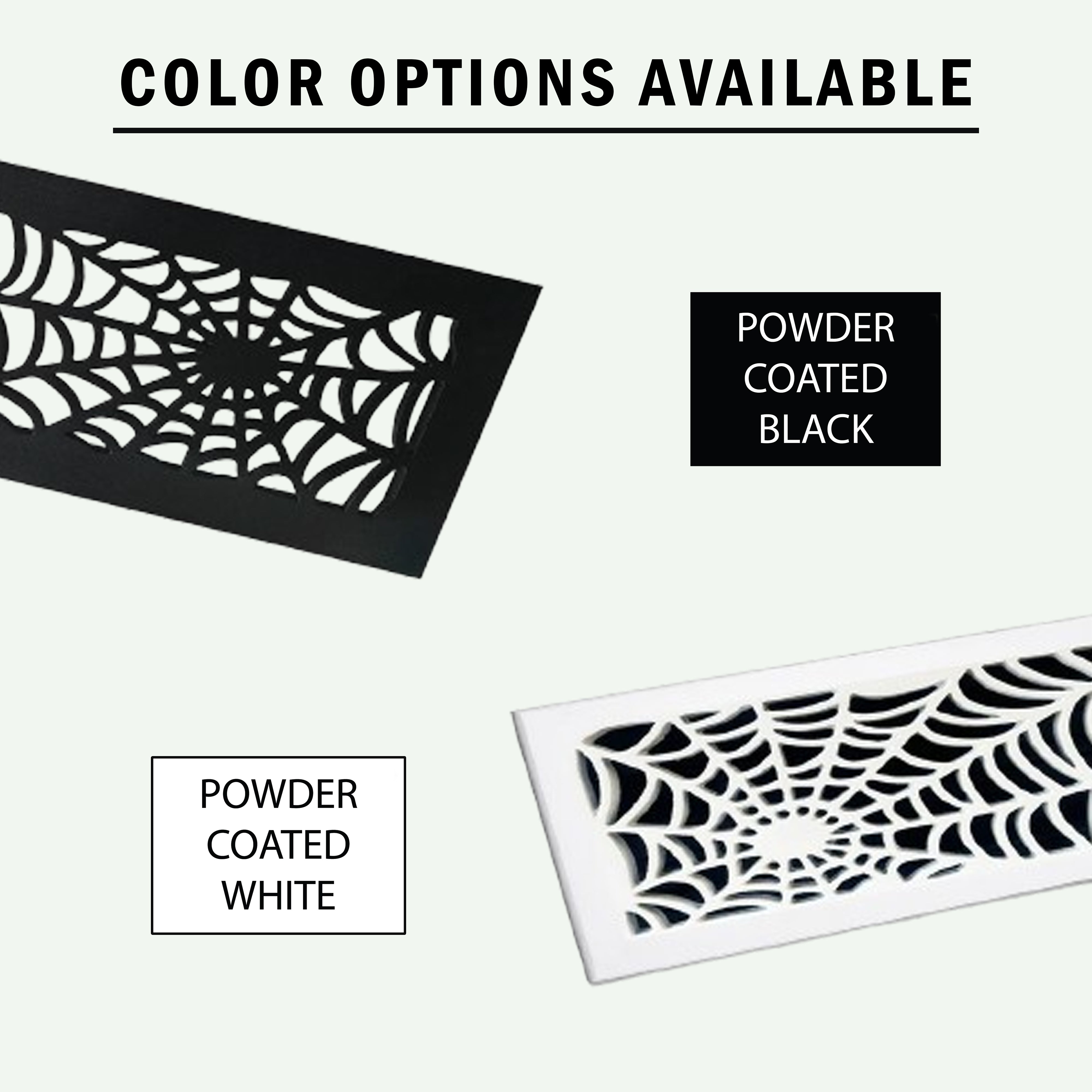 Grille de recouvrement en aluminium moulé robuste de 12" x 14" avec ouverture de conduit SPIDER WEB | Revêtement en poudre