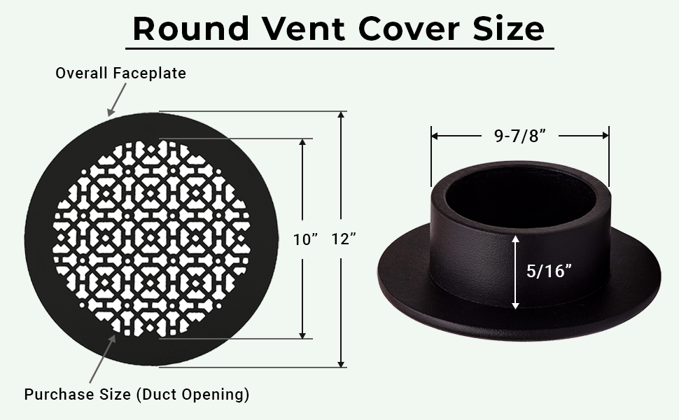 Achtek 10" Solid Cast Aluminum Round Grille | Powder Coated