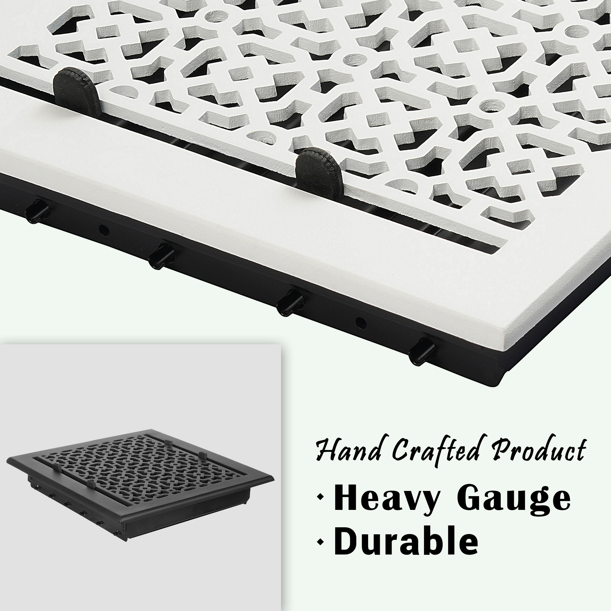 Achtek 10"x10" Grille d'aération à persiennes en aluminium moulé avec revêtement en poudre