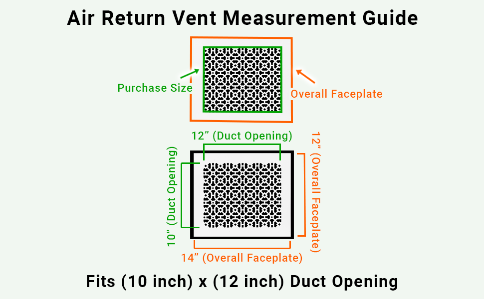 Achtek 10"x12" Retour d'air en fonte d'aluminium robuste | Revêtement en poudre