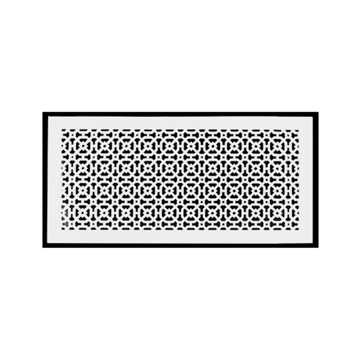 10x24 Achtek air return vent cover white for floor mounting with geometric design, beveled edge and countersunk screw holes