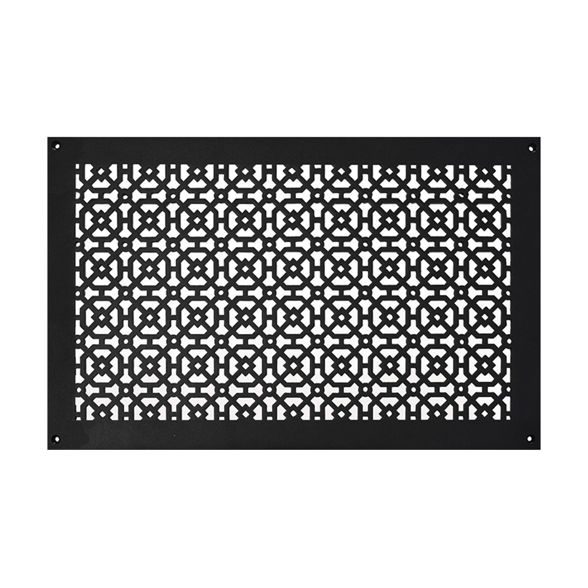 Achtek 12x20 solid cast aluminum air vent for wall mounting, geometric design, beveled edge, provided with matching #10 screw
