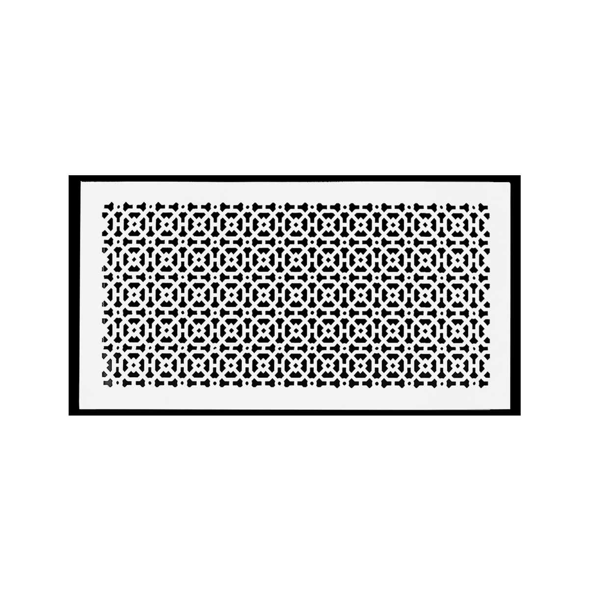 Achtek 12x24 HVAC air return vent cover for floor mounting with geometric design, beveled edge, gravity drop installations