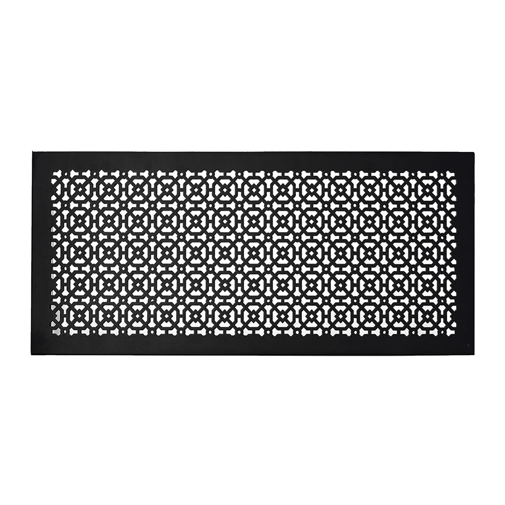 Achtek 12x30 HVAC air return vent cover for floor mounting, geometric design, beveled edge, overall back frame provided