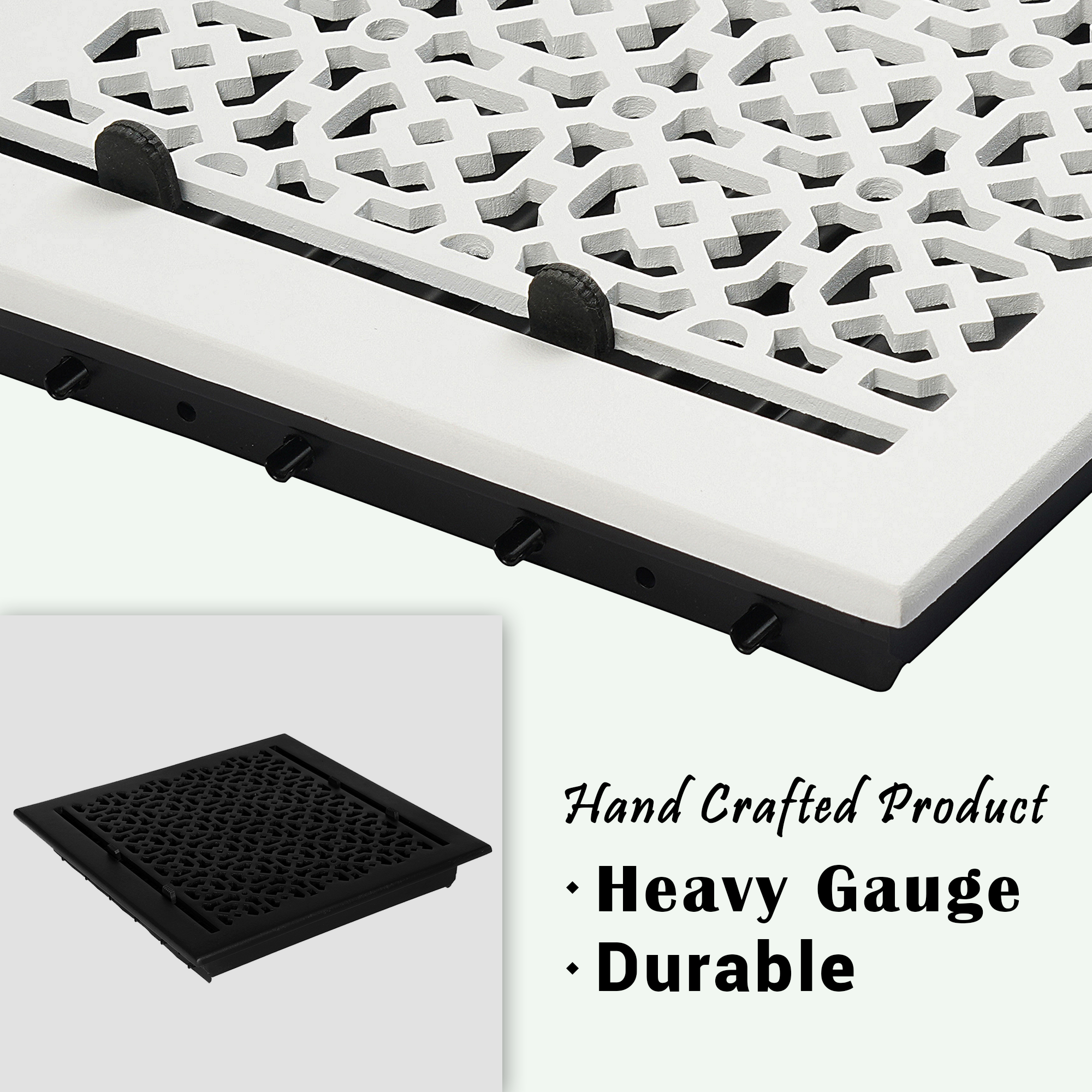 Achtek 13"x13" Grille d'aération à persiennes en aluminium moulé sous pression | Revêtement en poudre
