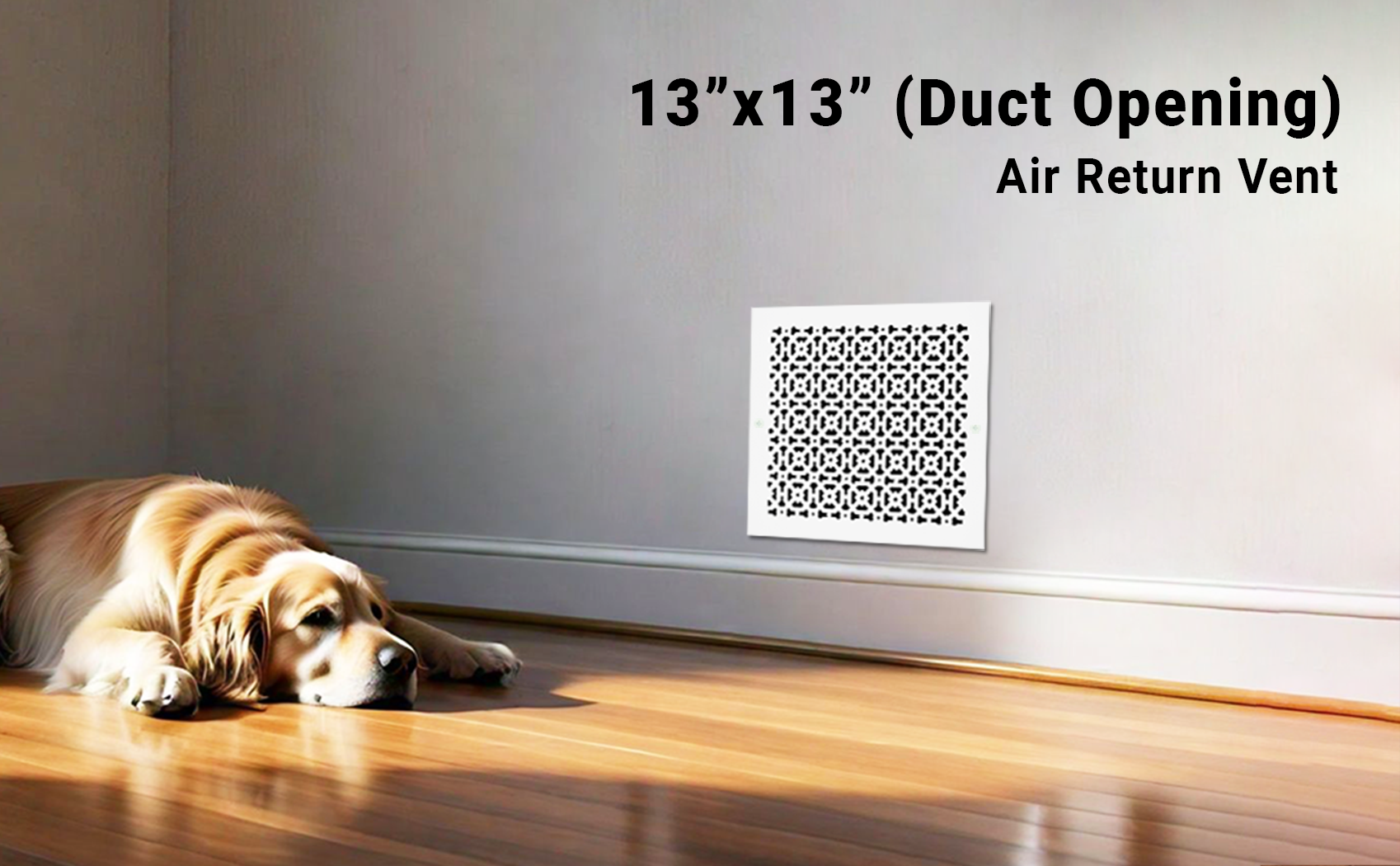 Achtek 13"x13" Retour d'air en fonte d'aluminium robuste | Revêtement en poudre