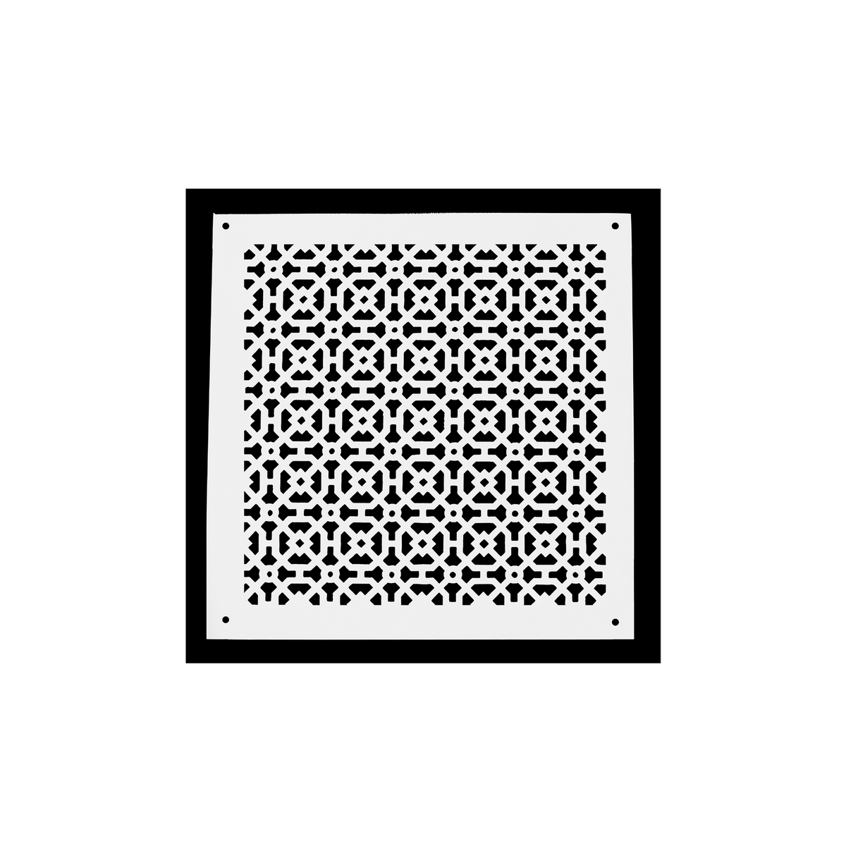 Achtek 13x13 HVAC black air return cover for wall/ceiling mounting, geometric design, provided with matching #10 screw