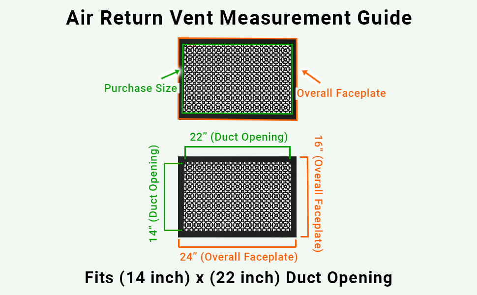Achtek 14"x22" Heavy Cast Aluminum AIR RETURN | Powder Coated