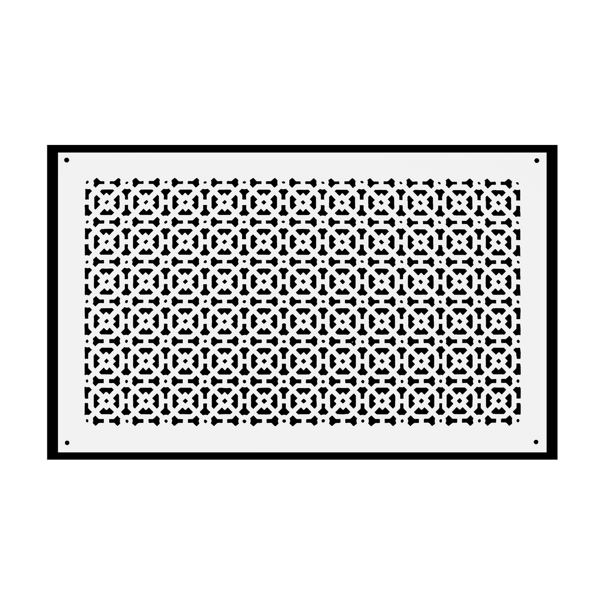 Achtek 14x24 HVAC white air return vent for wall/ceiling mounting, geometric pattern, beveled edge, countersunk screw holes