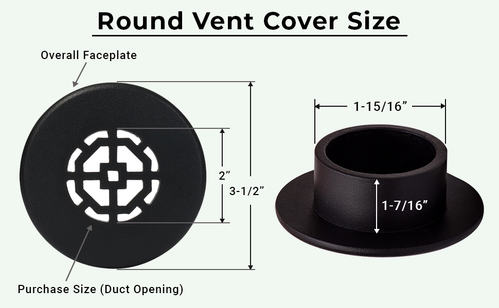 Achtek 2" Solid Cast Aluminum Round Grille | Powder Coated