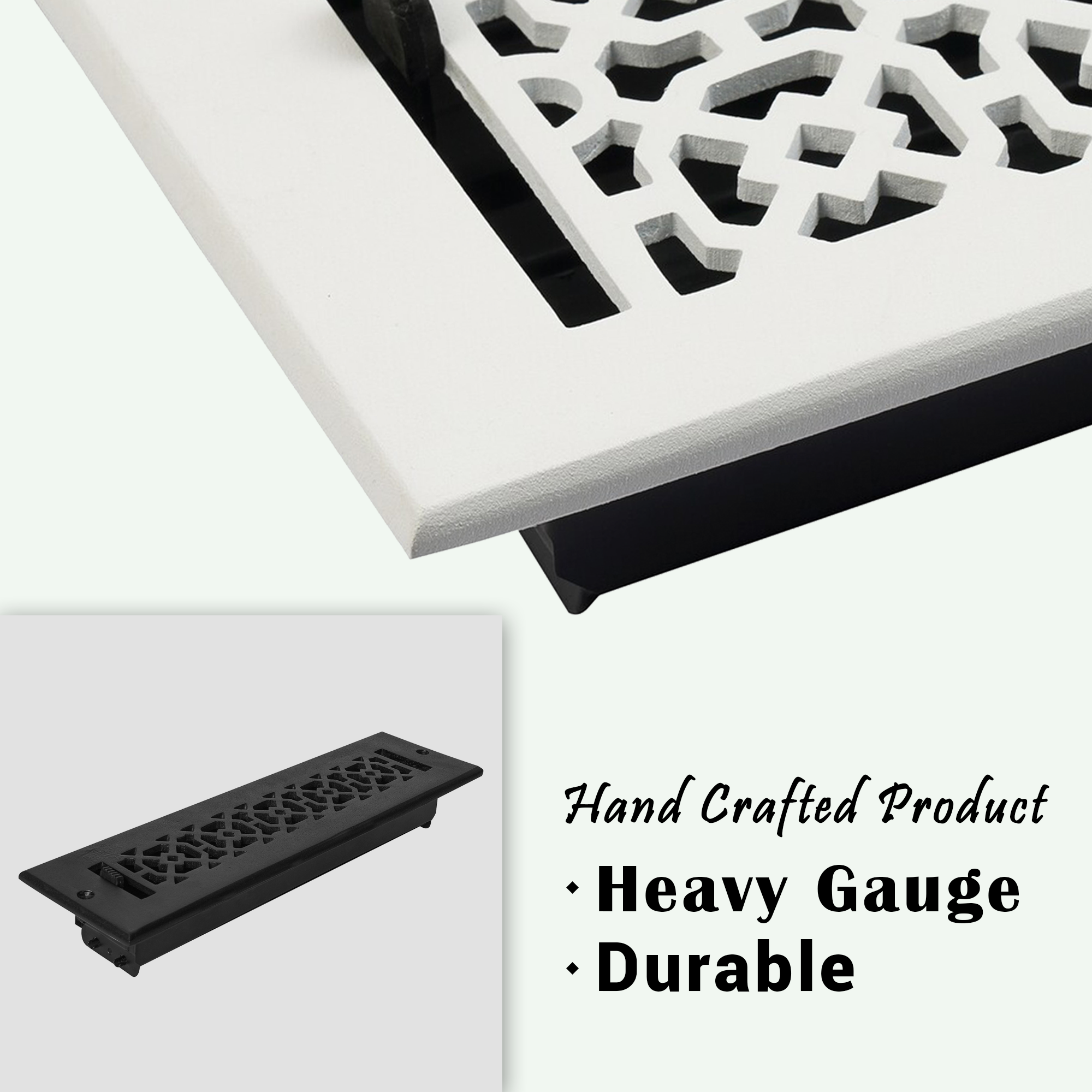 Achtek 2"x12" Solid Cast Aluminum Air Supply louvered Vent | Powder Coated