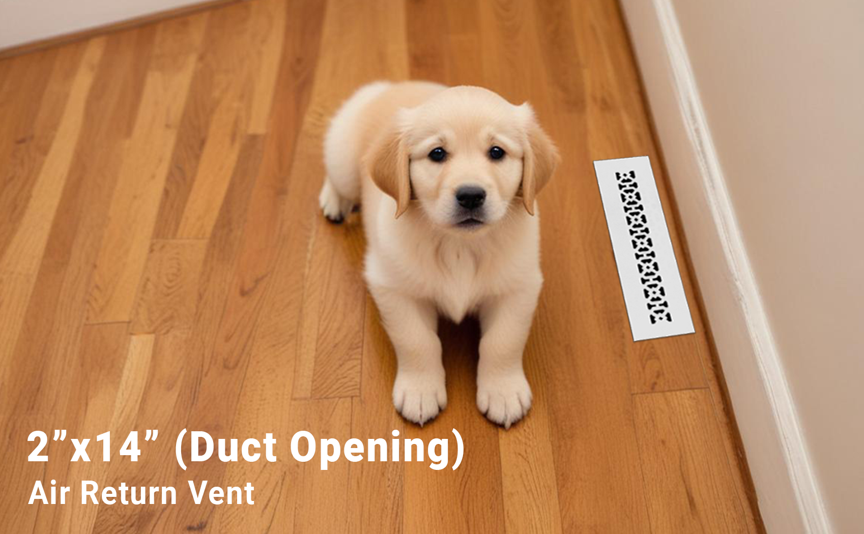 Achtek 2x14 white air return vent cover for floor with duct opening 2x14

