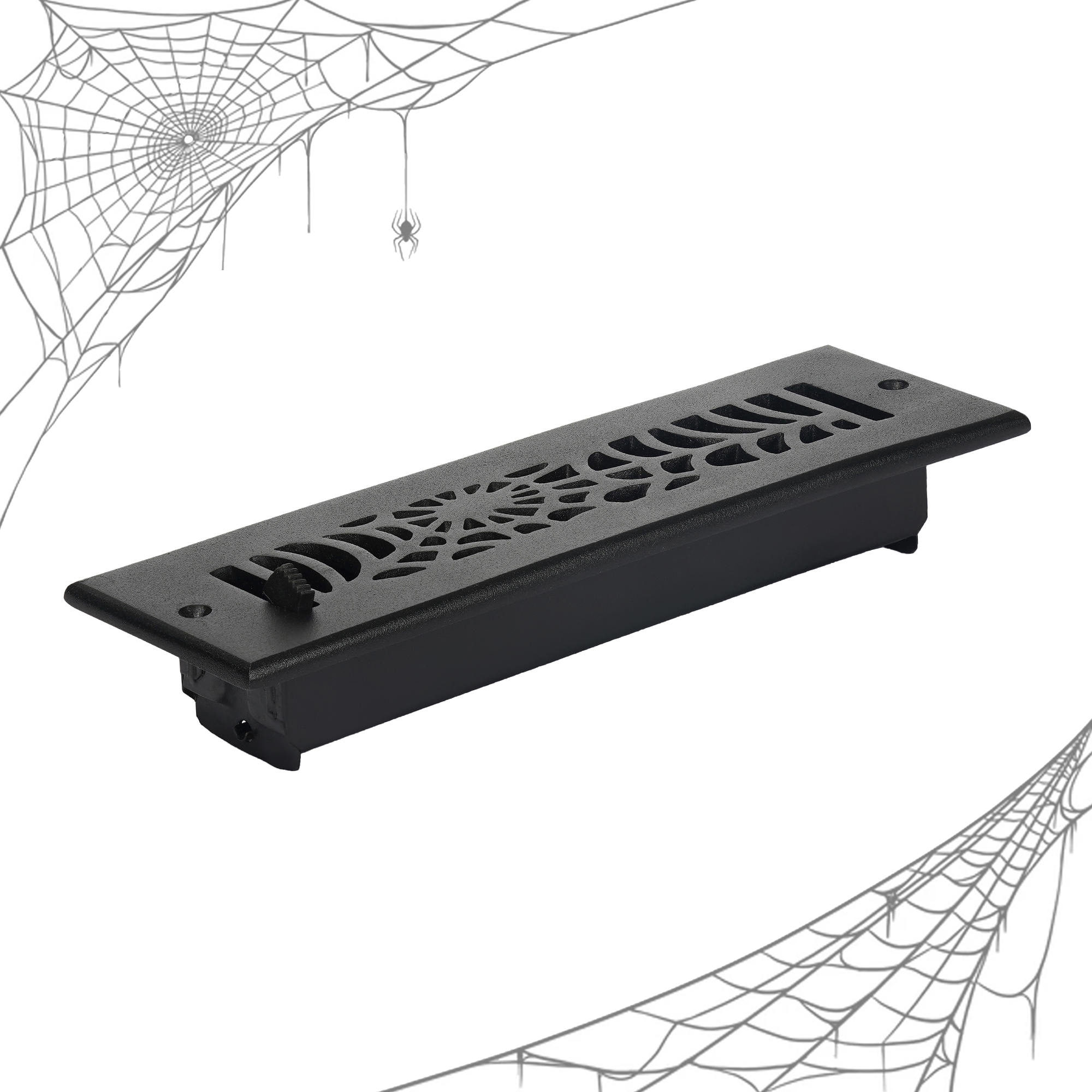 Spooky Gothic 2"x10"Solid Cast Aluminum louvered Air Supply |Powder Coated