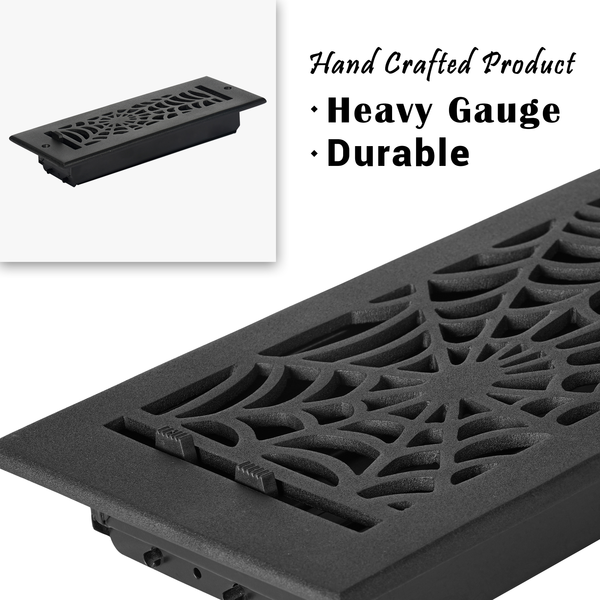 Spooky Gothic 3"x10"Solid Cast Aluminum louvered Air Supply |Powder Coated