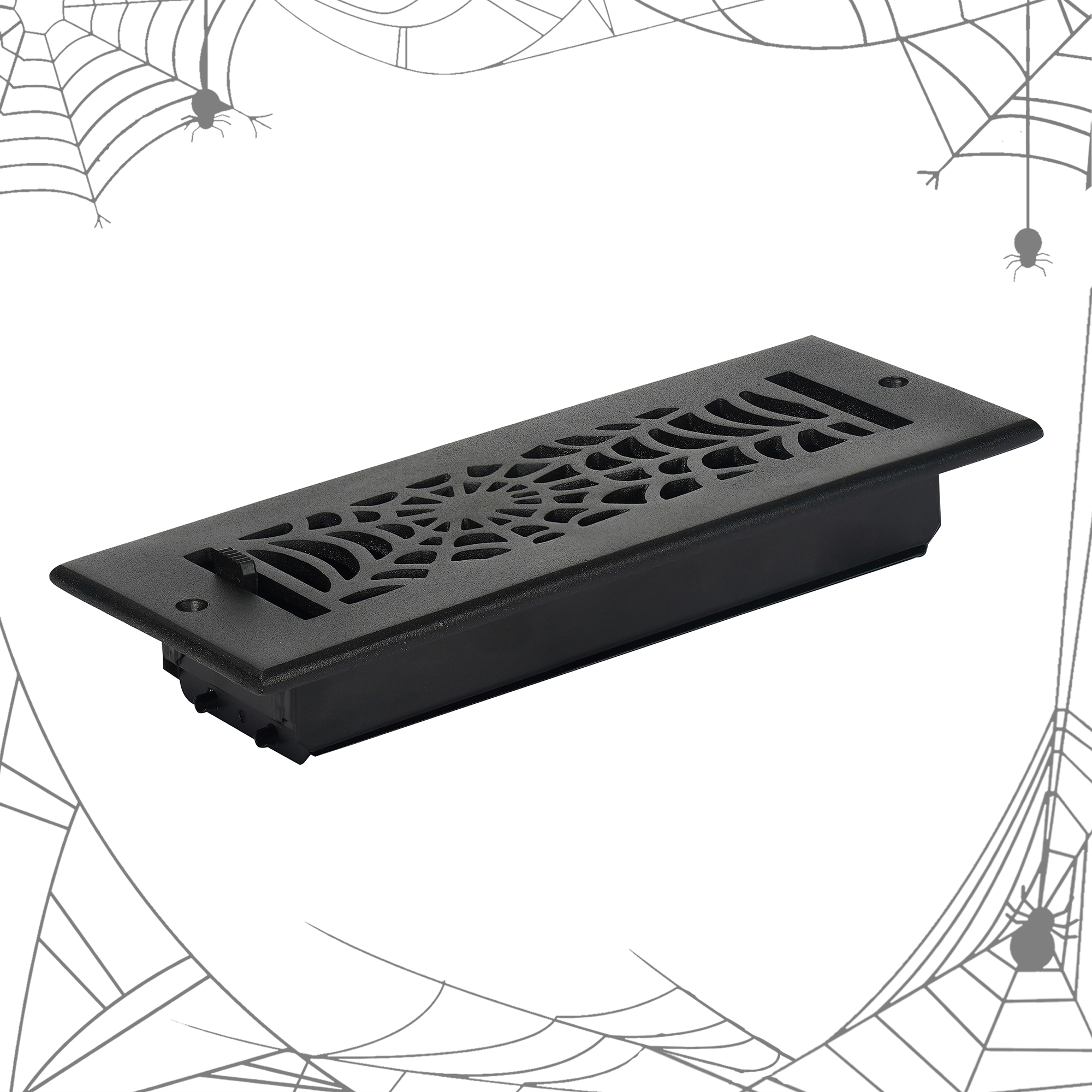 Spooky Gothic 3"x10"Solid Cast Aluminum louvered Air Supply |Powder Coated