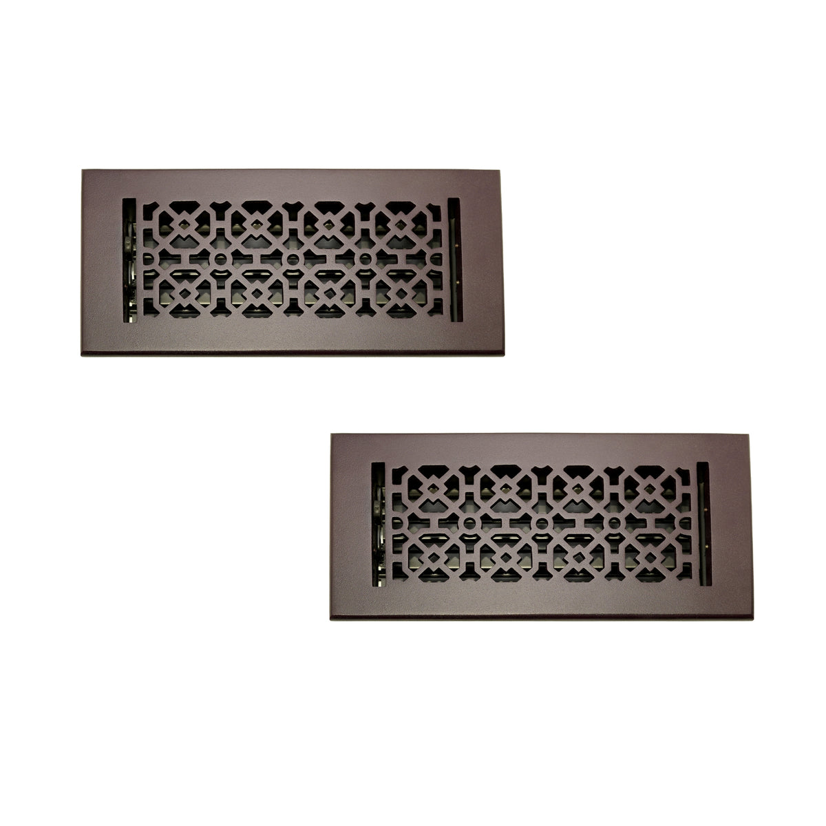 LOT de 2 ACHTEK 4"x10" Plancher de circulation d'air en fonte d'aluminium massif avec persiennes et revêtement en poudre