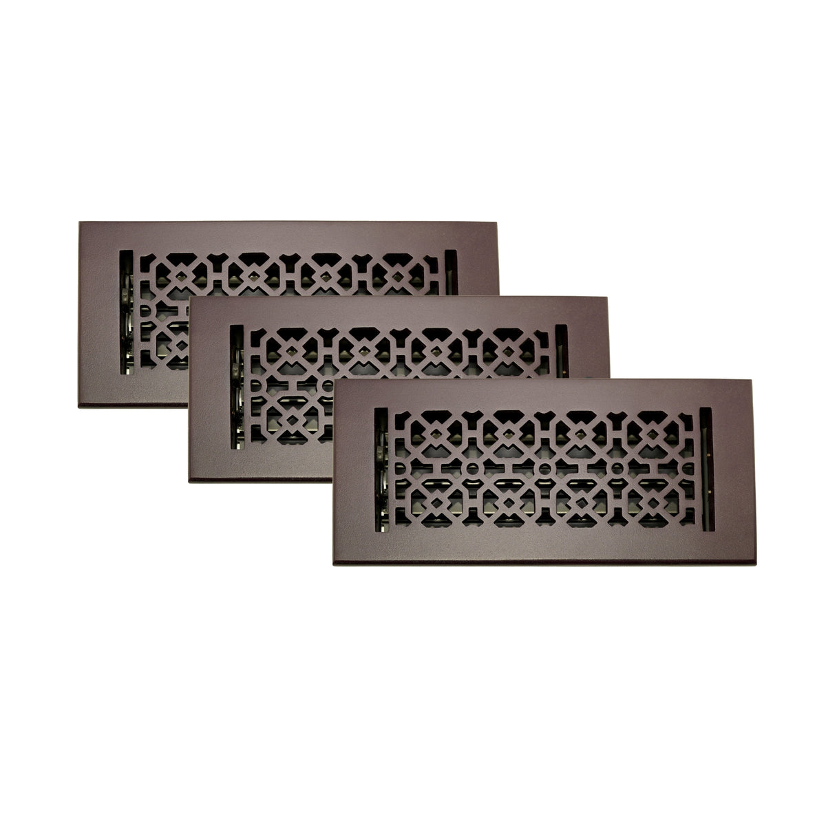 LOT de 3 ACHTEK 4"x10" Plancher de circulation d'air en fonte d'aluminium massif avec persiennes et revêtement en poudre