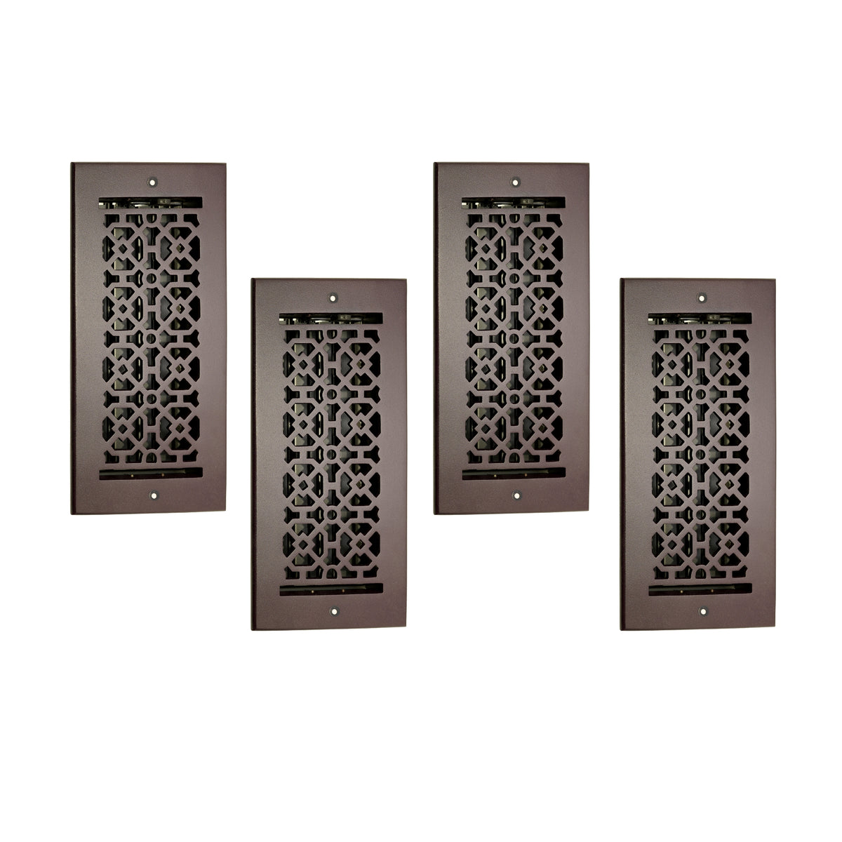 LOT de 4 ACHTEK 4"x10" MUR/PLAFOND en fonte d'aluminium massif avec persiennes et revêtement en poudre