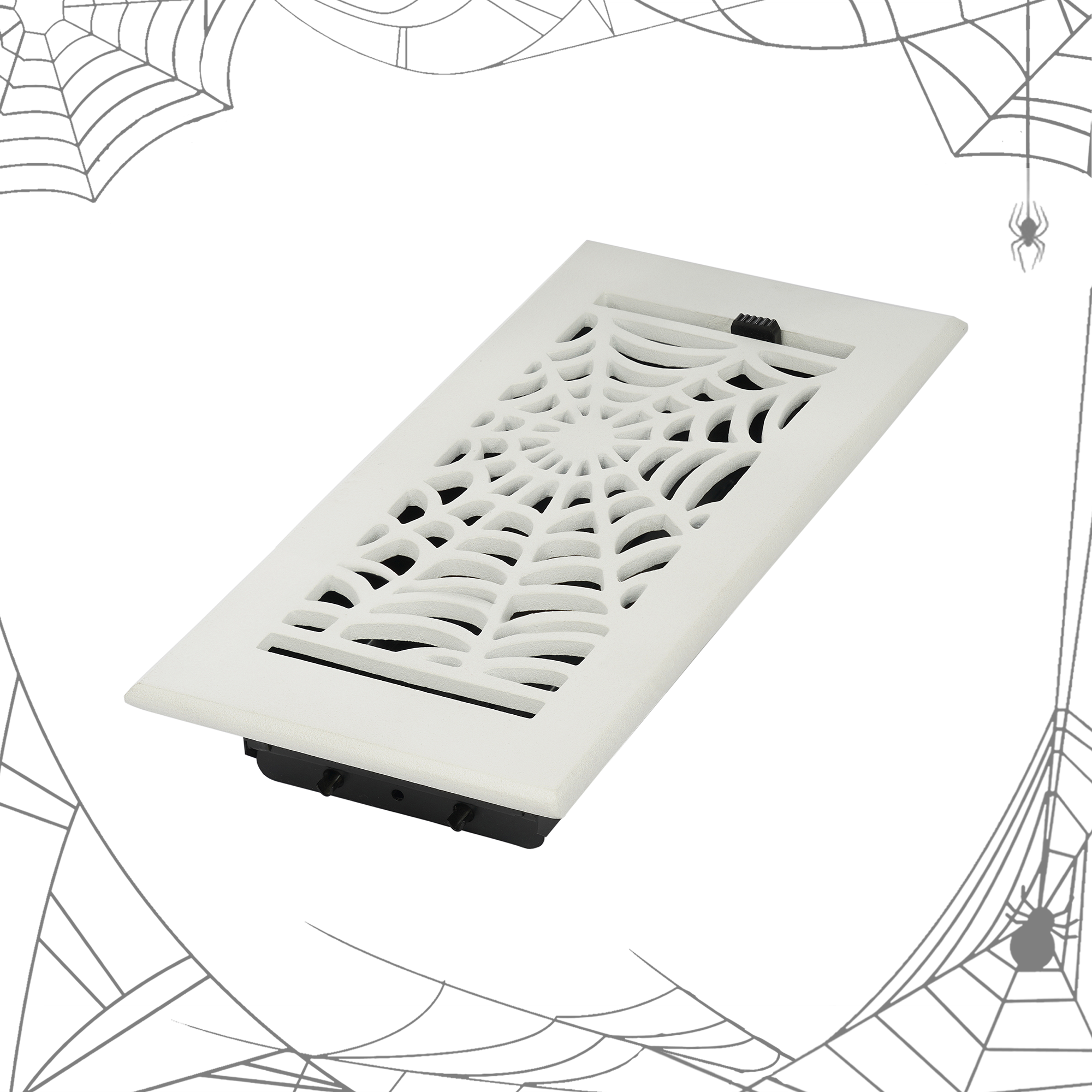 Spooky Gothic 4"x10" Solid Cast Aluminum louvered Air Supply | Powder Coated