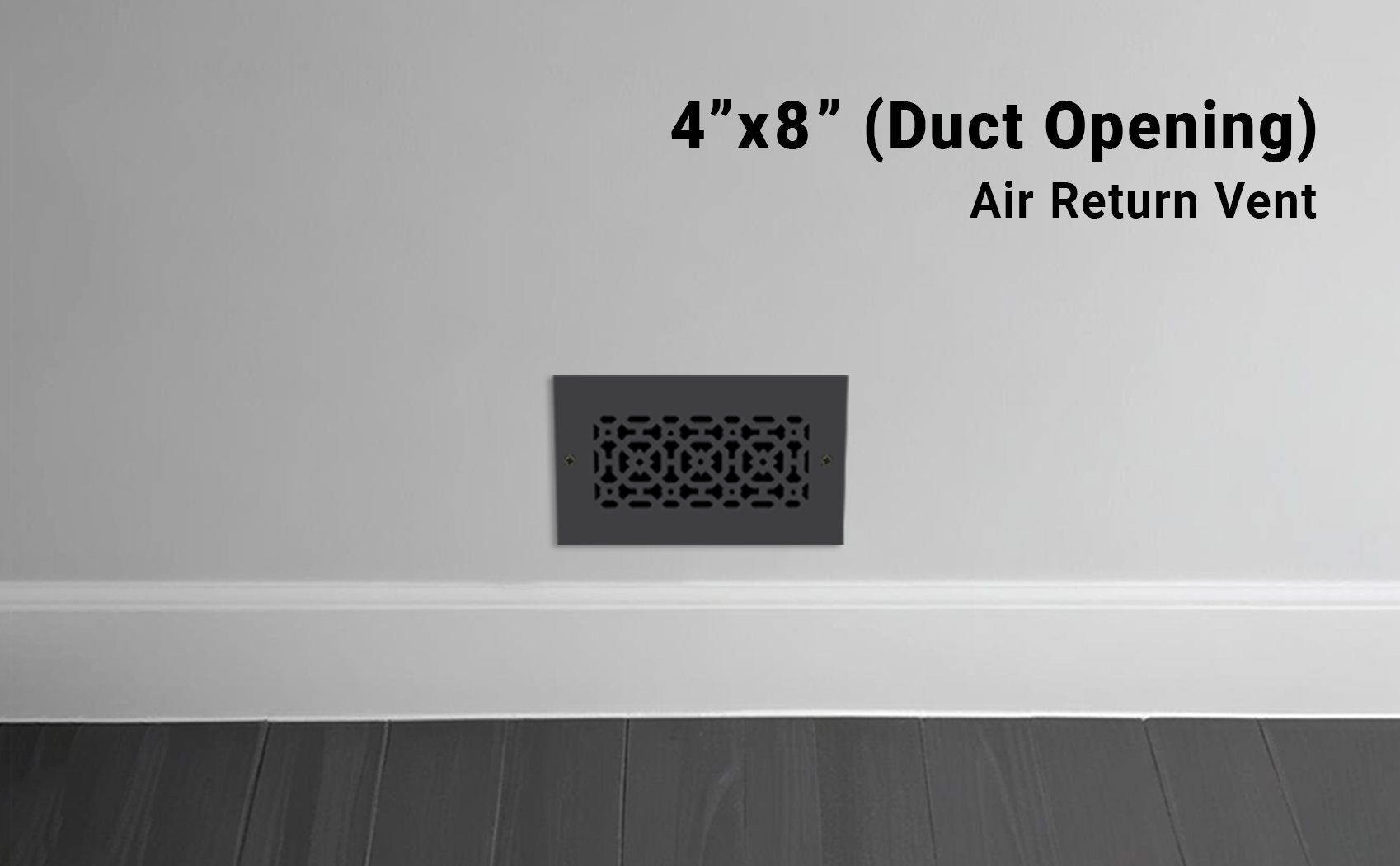 Achtek 4"x8" Aluminium moulé lourd RETOUR D'AIR | Revêtement en poudre