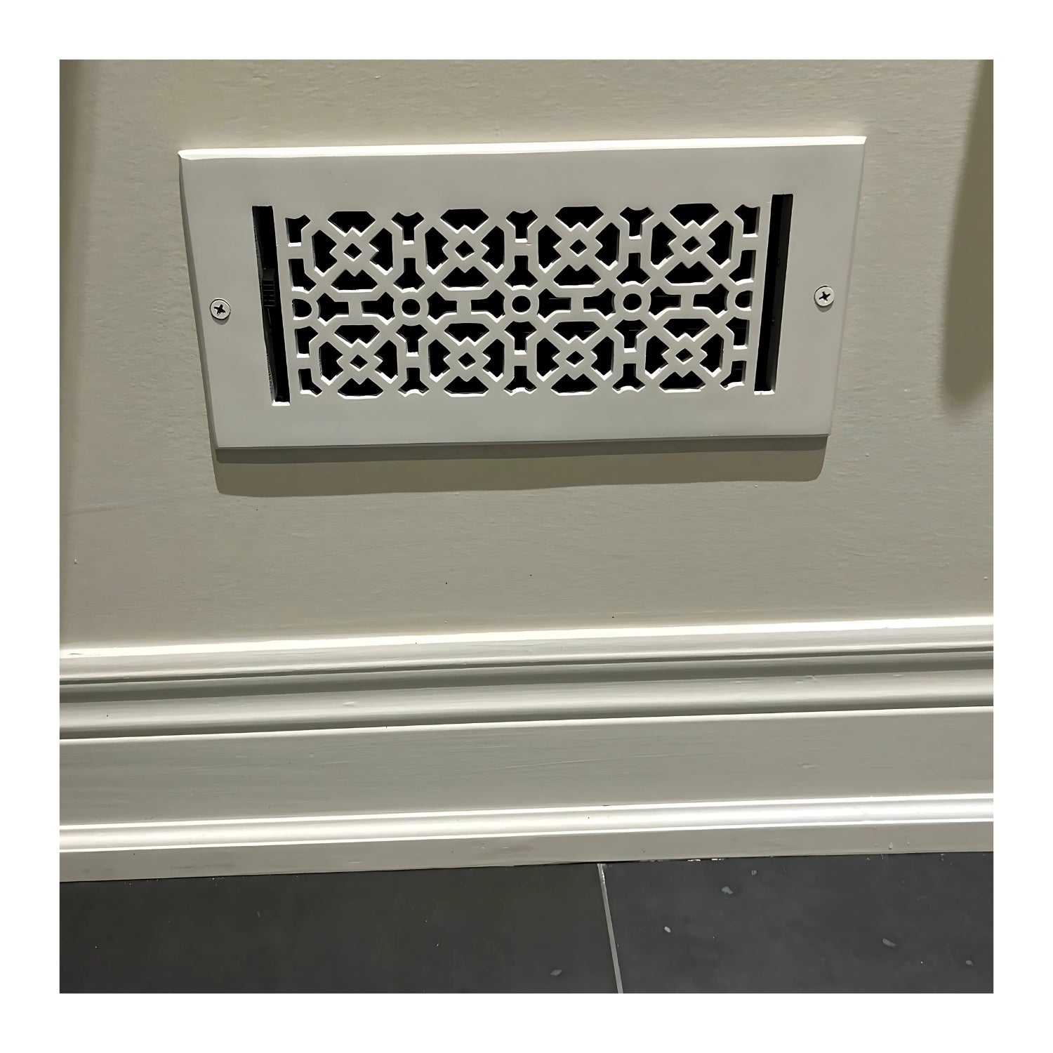 Achtek 4"x10" Solid Cast Aluminum Air Supply louvered Vent | Powder Coated