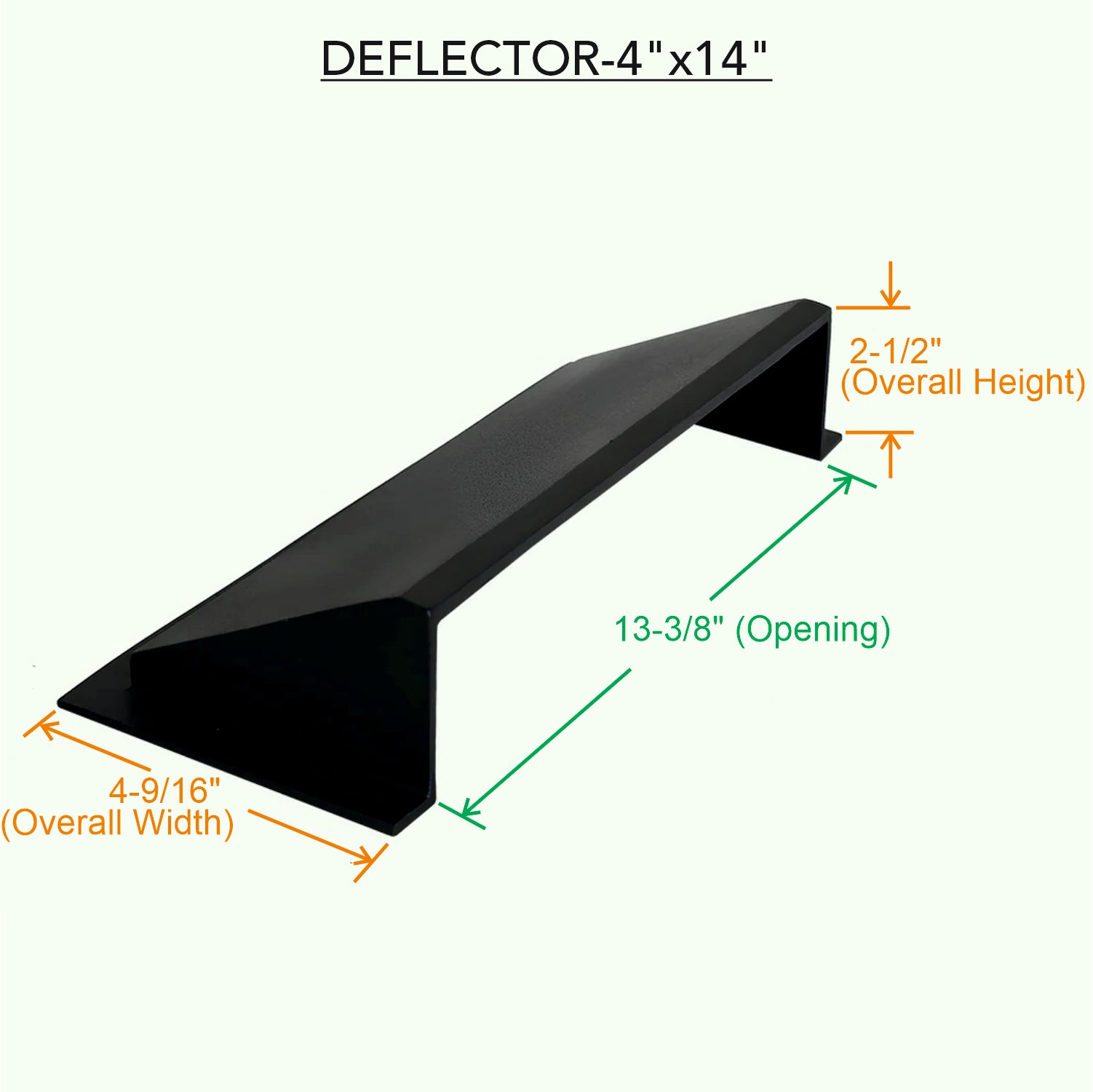 Déflecteur en métal massif 4"x14" en fonte d'aluminium incassable | Déflecteur d'air et de chaleur