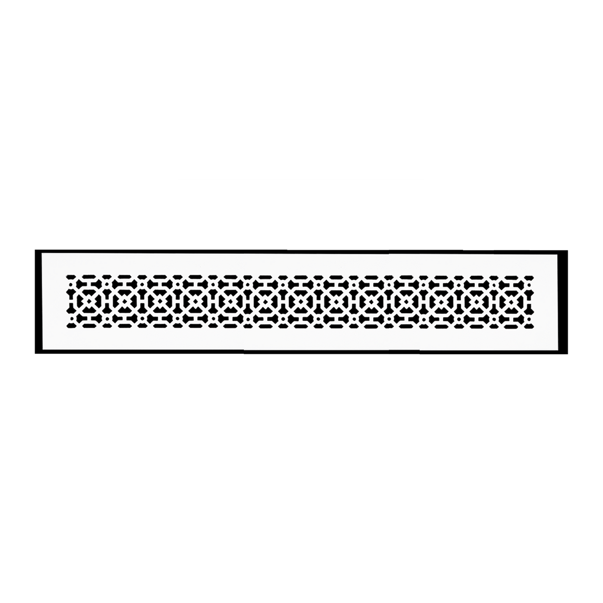 4x28 Achtek solid cast aluminium air return vent cover with decorative geometric pattern for floor mounting
