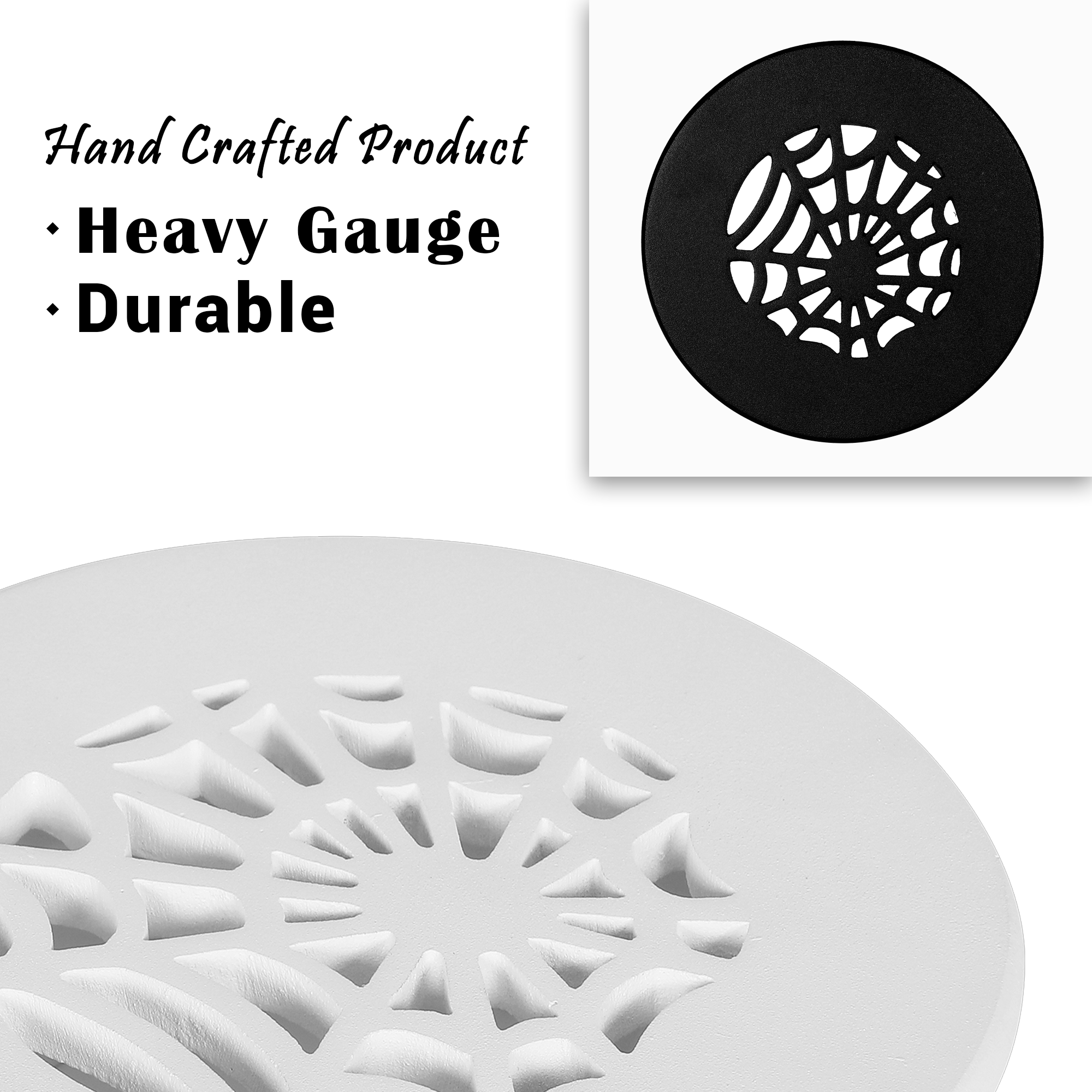 Spooky Gothic 5" Round Solid Cast Aluminum Grille | Powder Coated