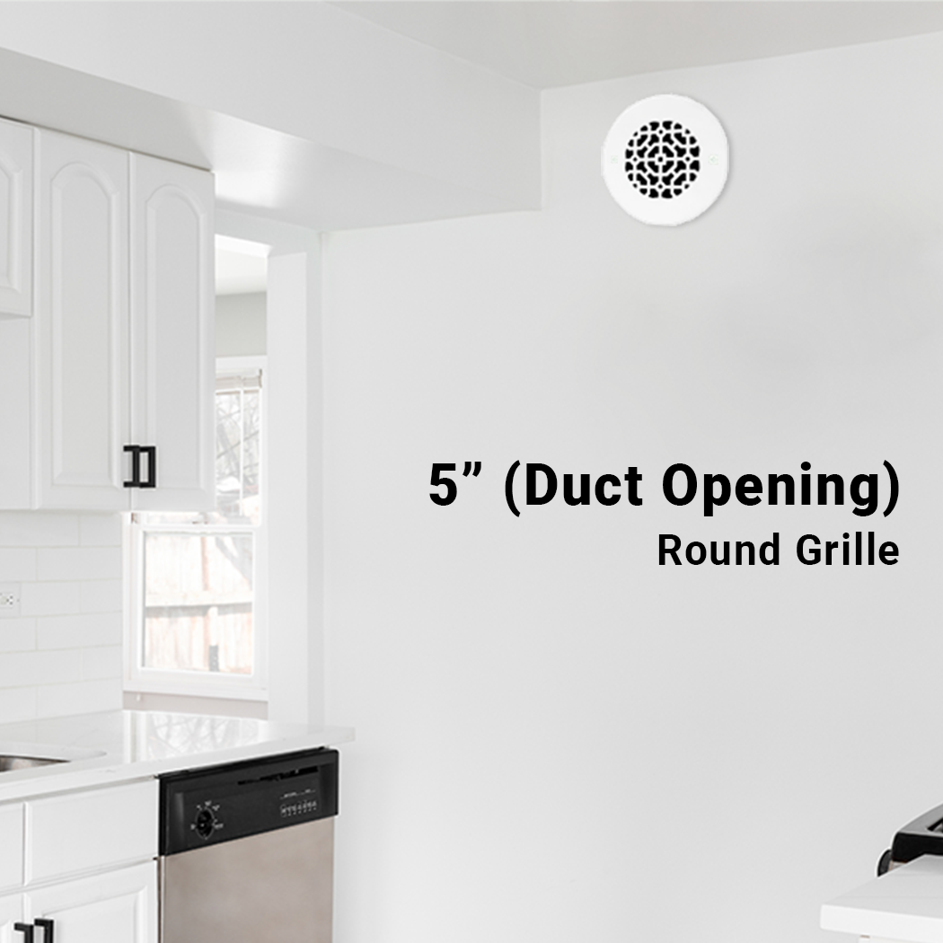 Achtek 5" Solid Cast Aluminum Round Grille | Powder Coated