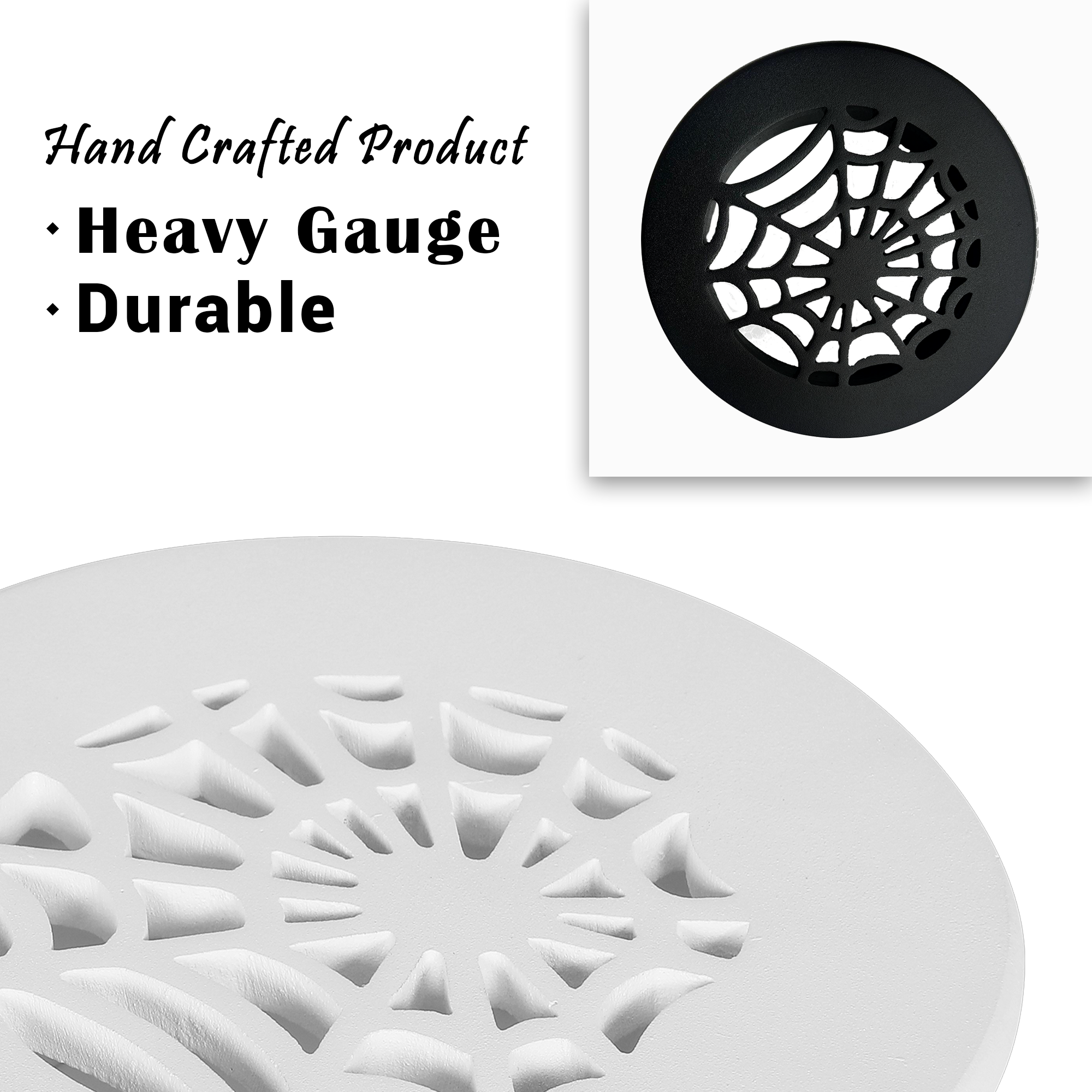 Spooky Gothic 6" Round Solid Cast Aluminum Grille | Powder Coated