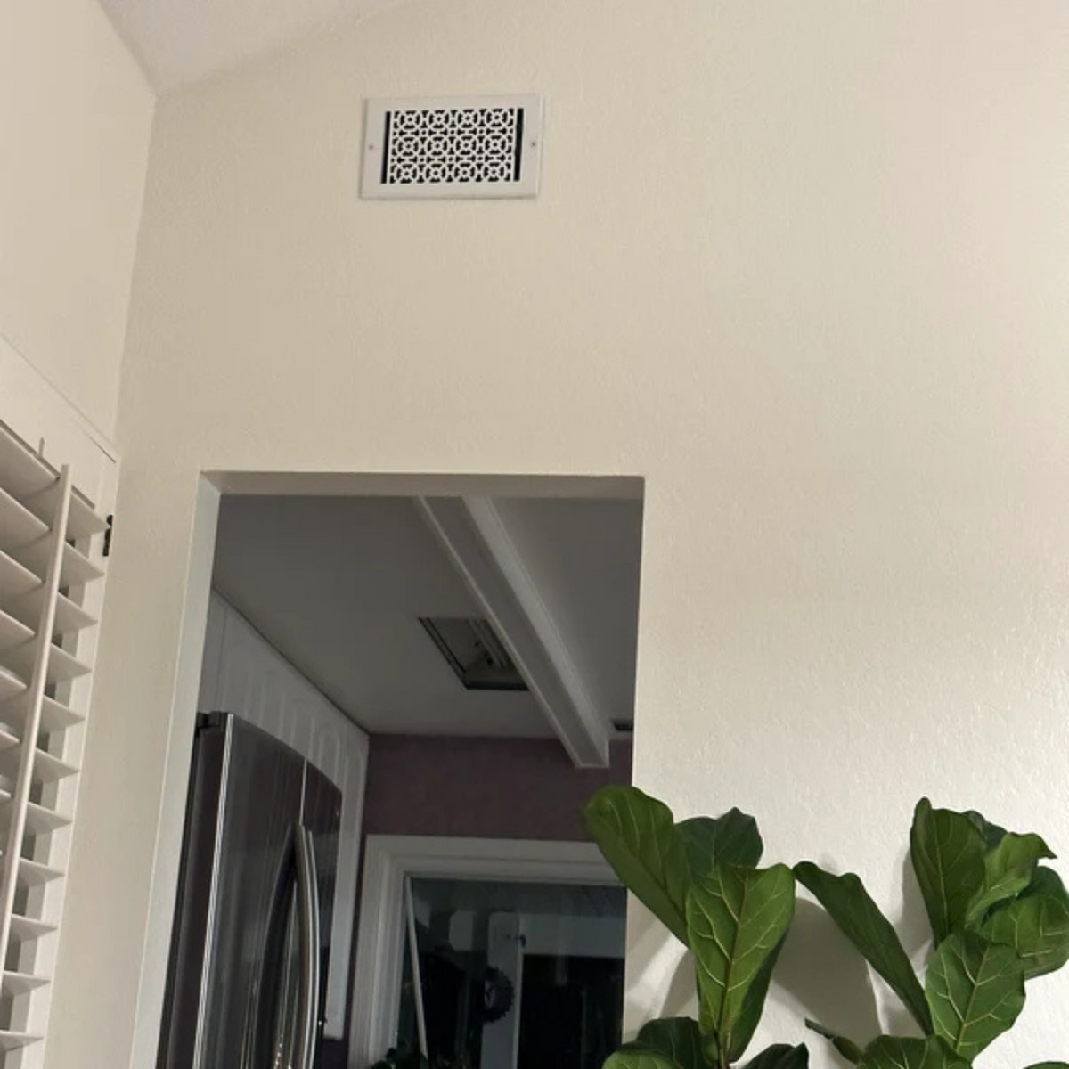 Achtek 6x10 handcrafted air supply vent cover for wall mounting with white finish, provided with color matching screws