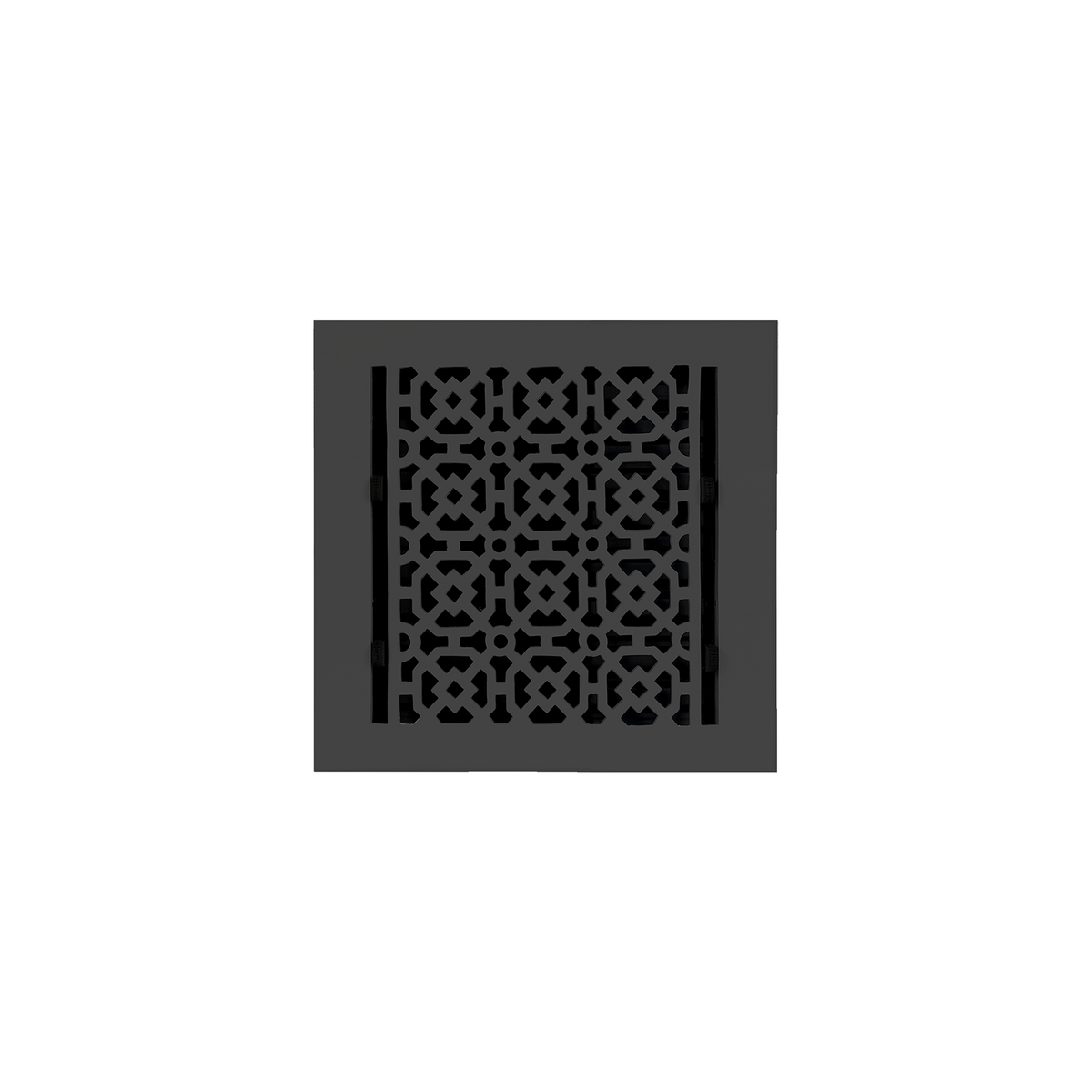 Achtek 7x7 solid cast aluminum air supply louvered vent for floor mounting with black finish, gravity drop installations