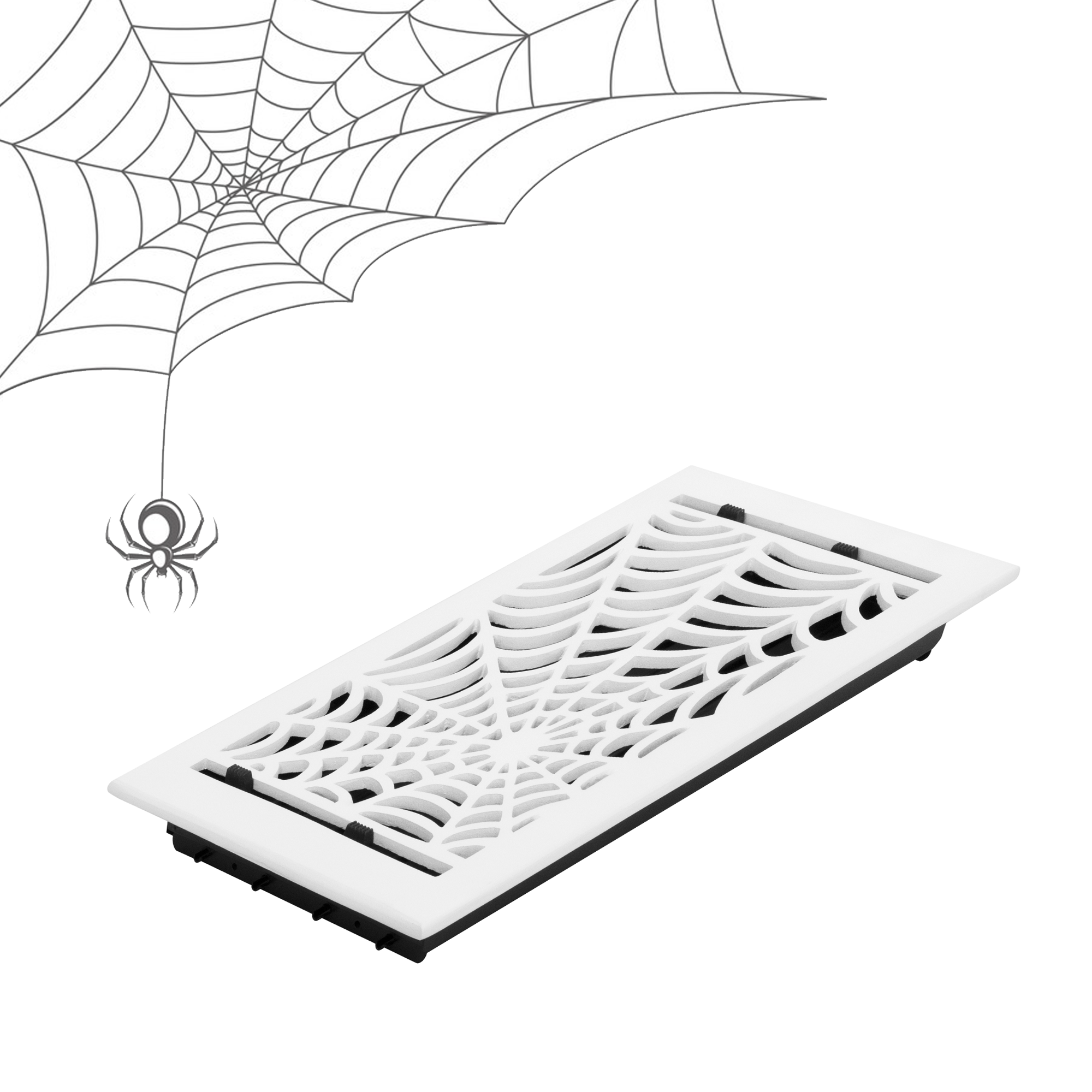 Alimentation en air à persiennes en aluminium moulé massif Spooky Gothic 8"x10" | Revêtement en poudre