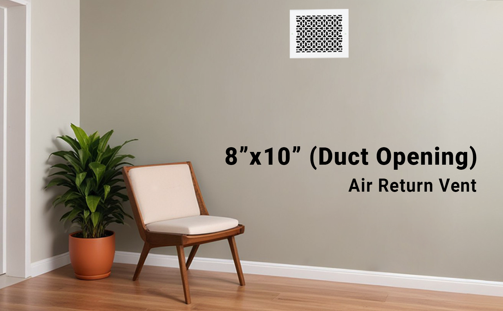 Achtek 8"x10" Aluminium moulé lourd RETOUR D'AIR | Revêtement en poudre