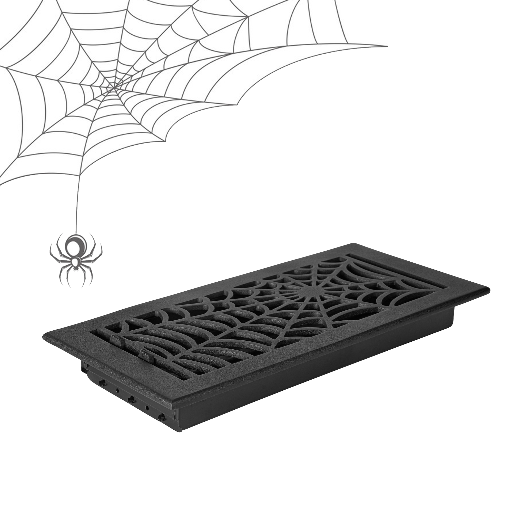 Spooky Gothic 8"x10"Solid Cast Aluminum louvered Air Supply |Powder Coated