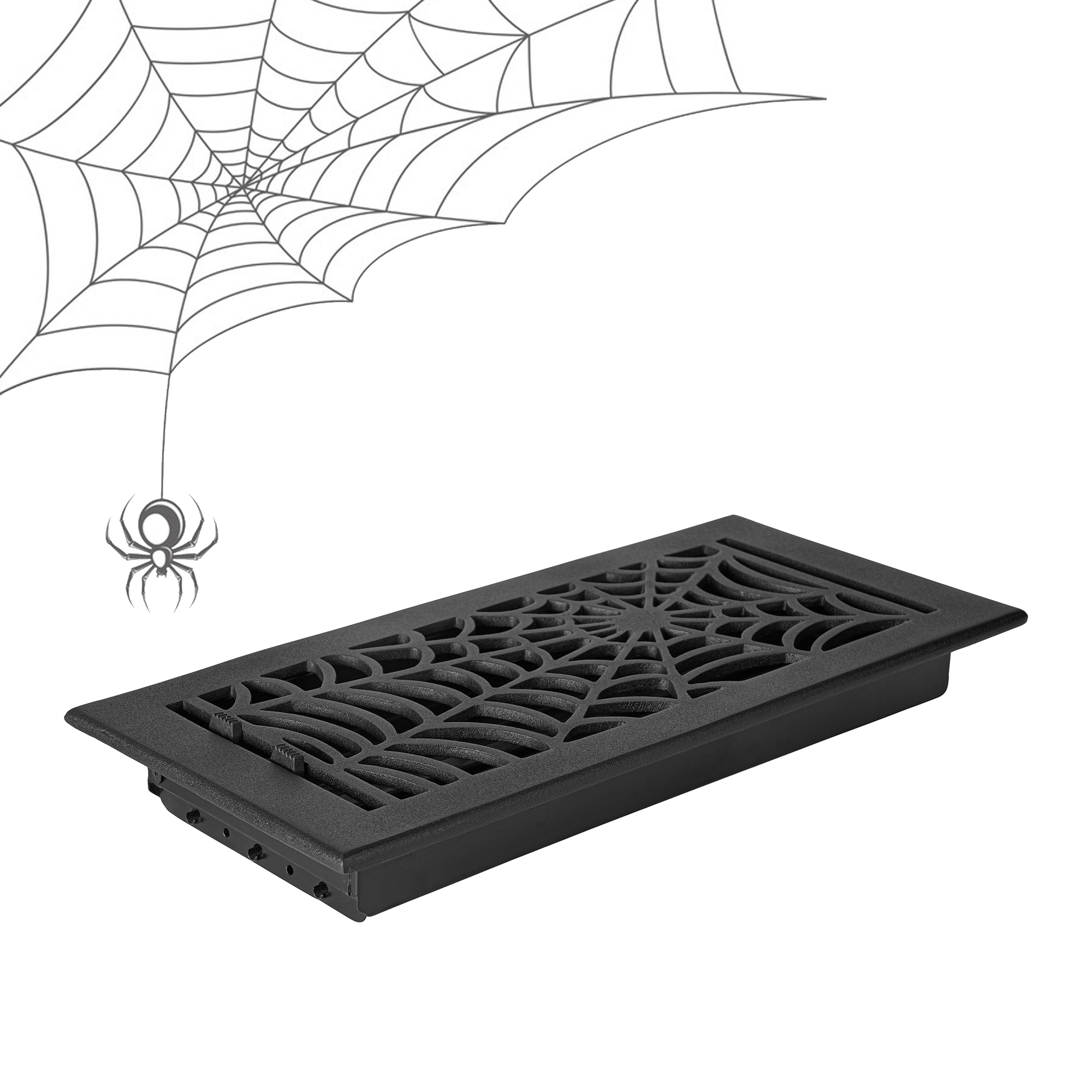 Spooky Gothic 8"x12"Solid Cast Aluminum louvered Air Supply |Powder Coated