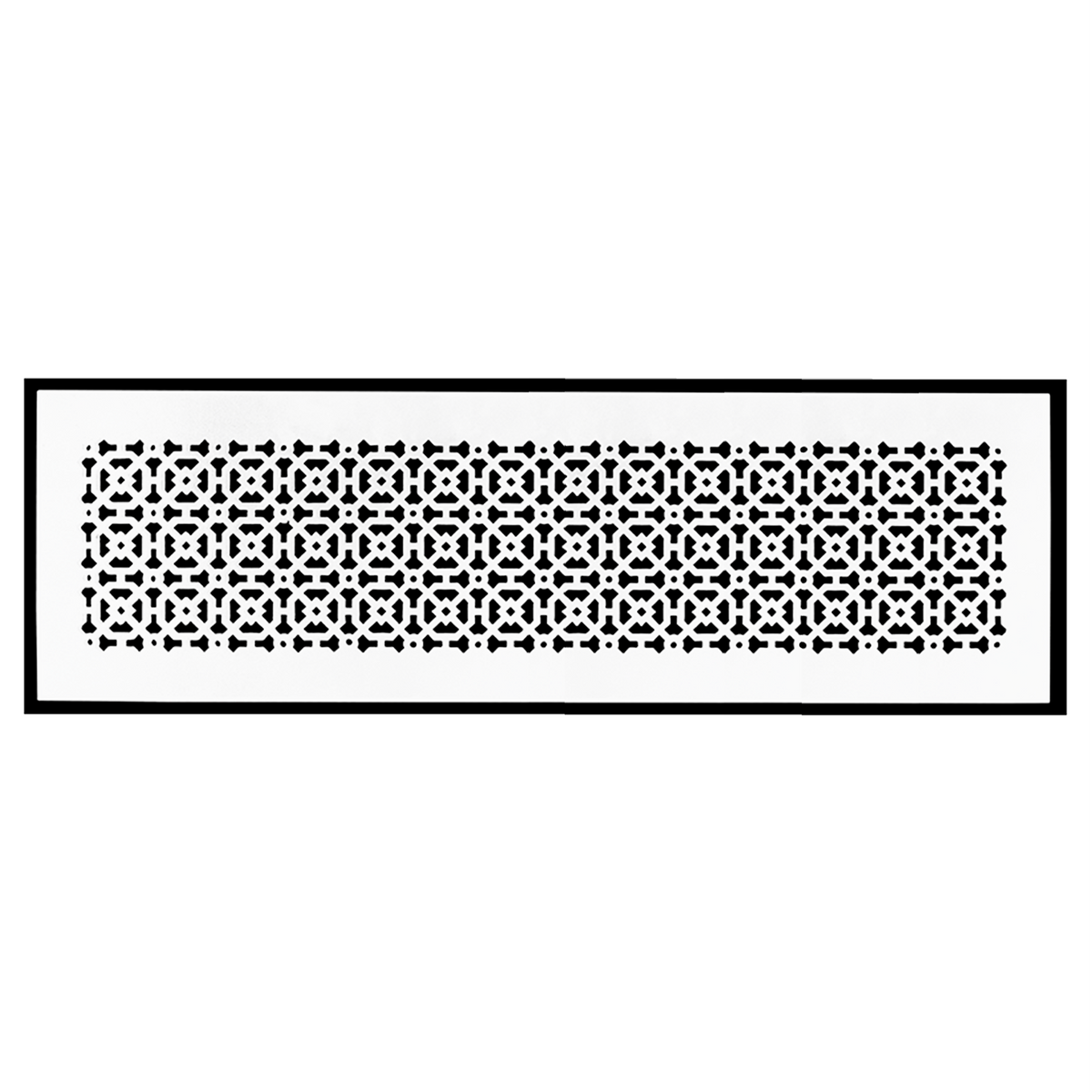 Achtek 8x30 HVAC air return vent cover with white finish, gravity drop installations, geometric design, beveled edge
