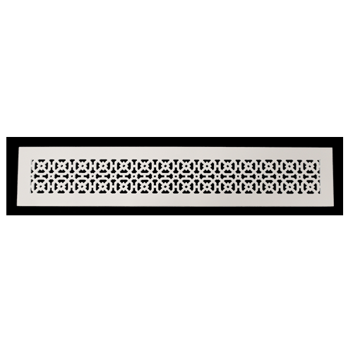 Achtek 4x30 powder coated white air return vent cover with decorative geometric pattern for floor mounting

