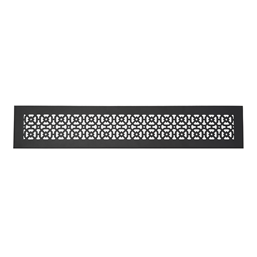 Achtek 4x30 solid cast aluminum black air return vent cover with decorative grille design for floor mounting
