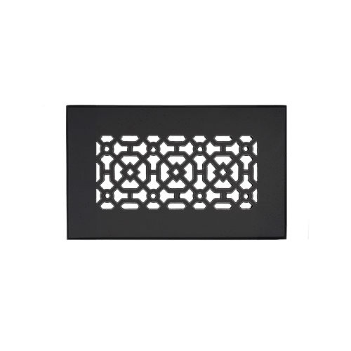 Achtek 4x8 Heavy Cast Aluminum Air Return Vent Cover for floor with a decorative geometric grille design.