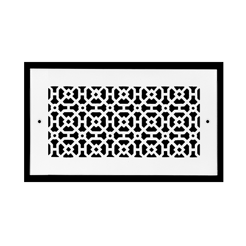 Achtek 6x12 solid cast aluminum air return vent cover with geometric grille pattern for wall mounting
