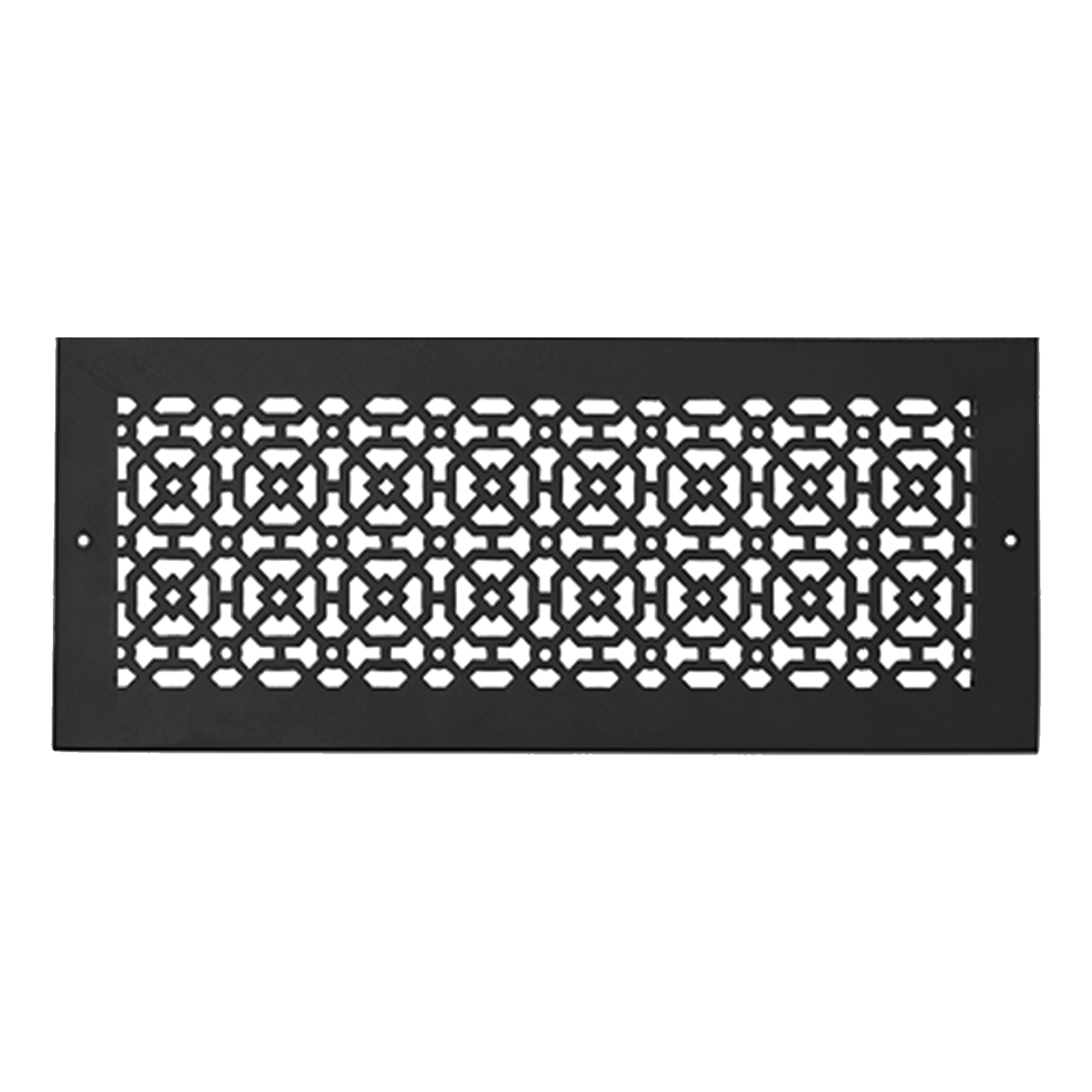 Achtek 6x18 heavy duty cast aluminum black air vent with geometric design, provided with color matching screws
