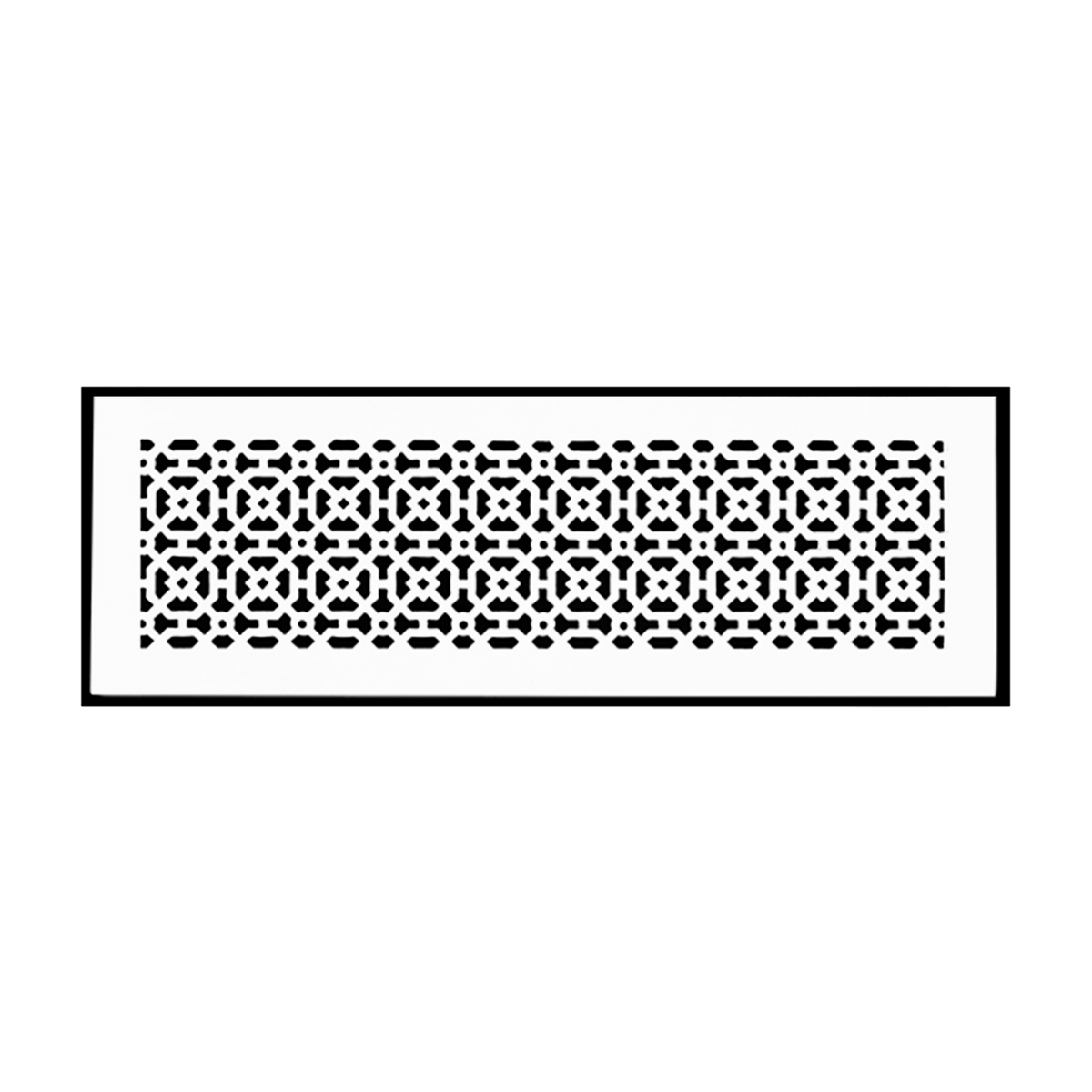 Achtek 6x22 heavy duty cast aluminum white air return vent for installation on floor, overall back frame provided
