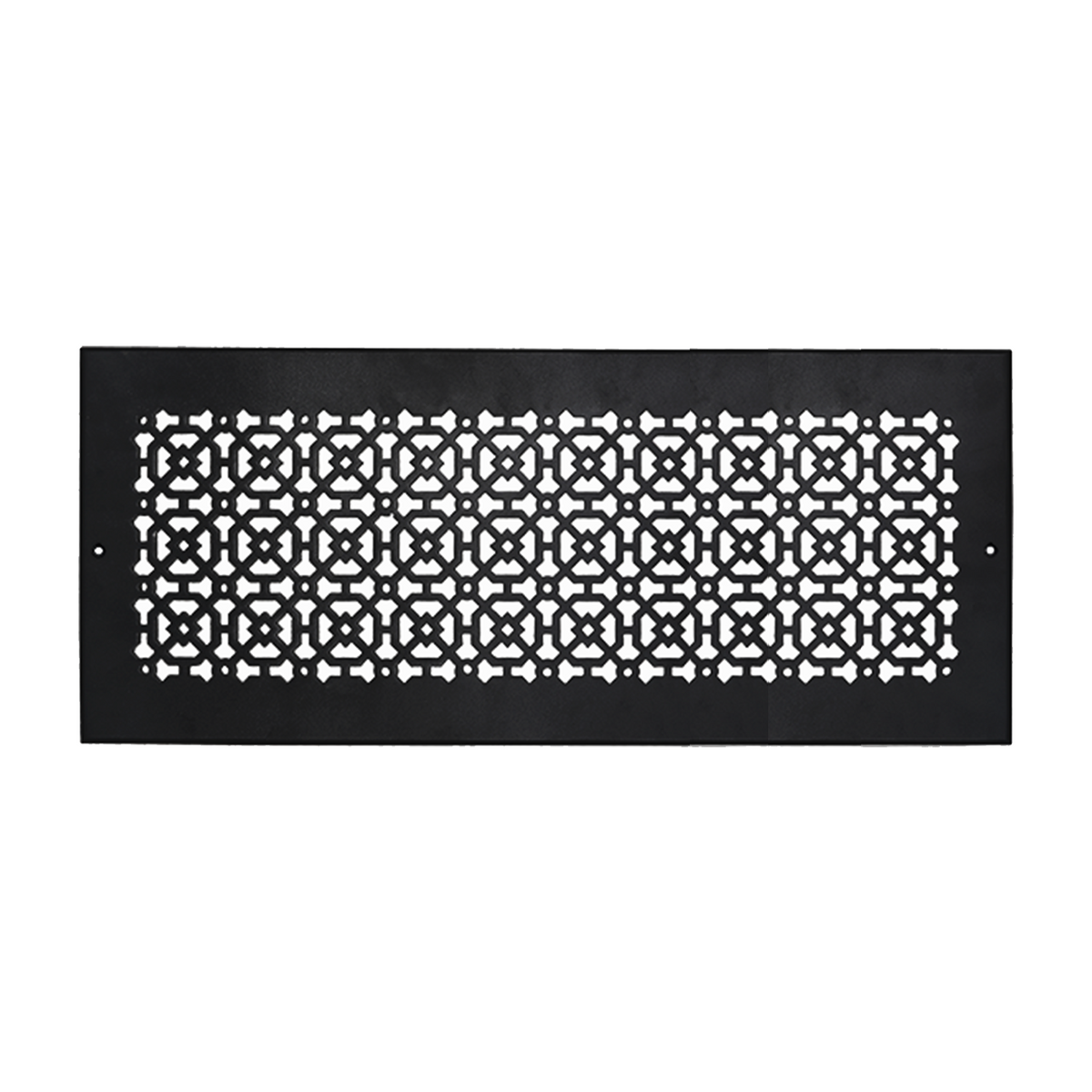 8x22 Achtek heavy duty cast aluminum black air return vent cover for wall installation, provided with color matching screws