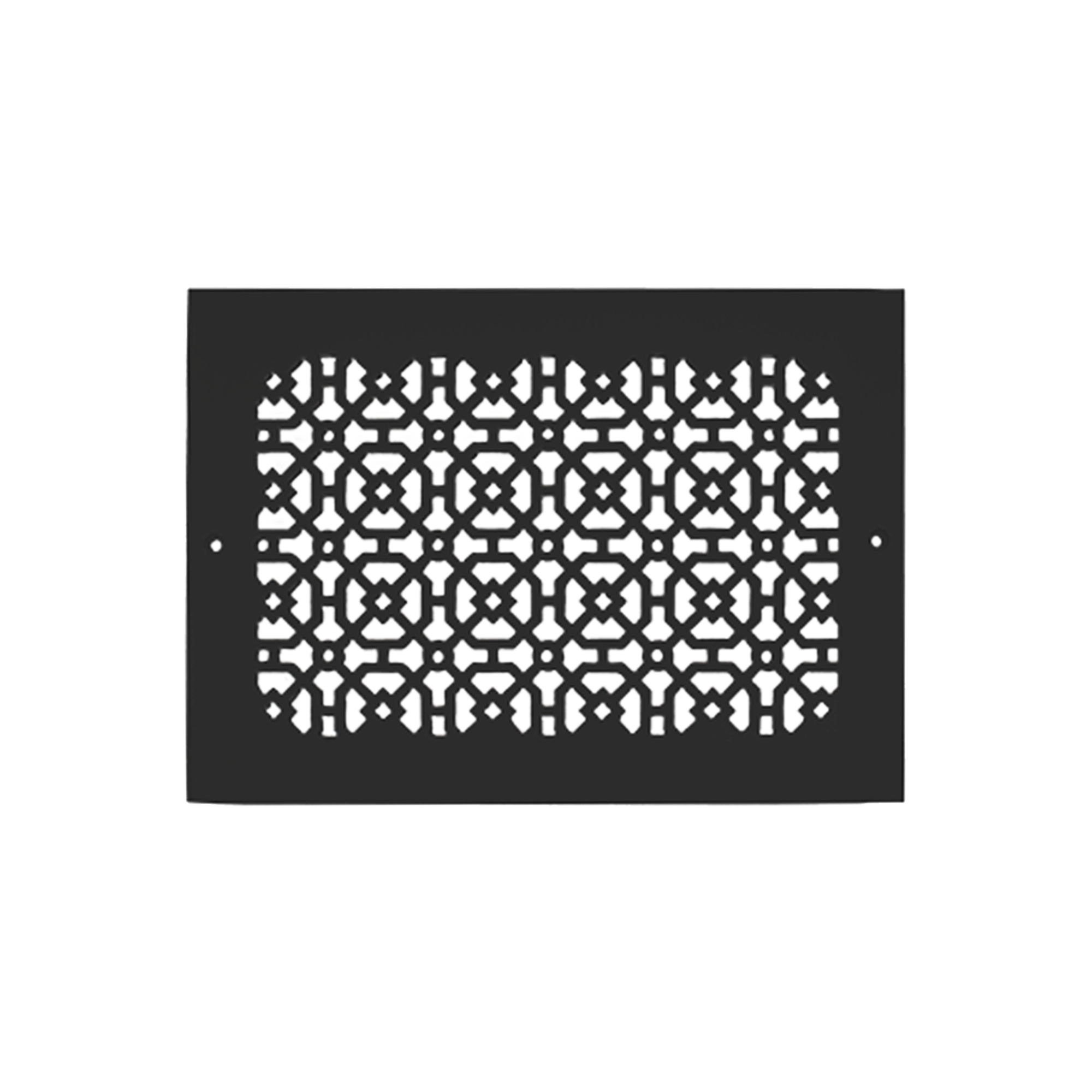 Achtek black rust-resistant aluminum return vent with decorative geometric lattice for wall mounting with holes
