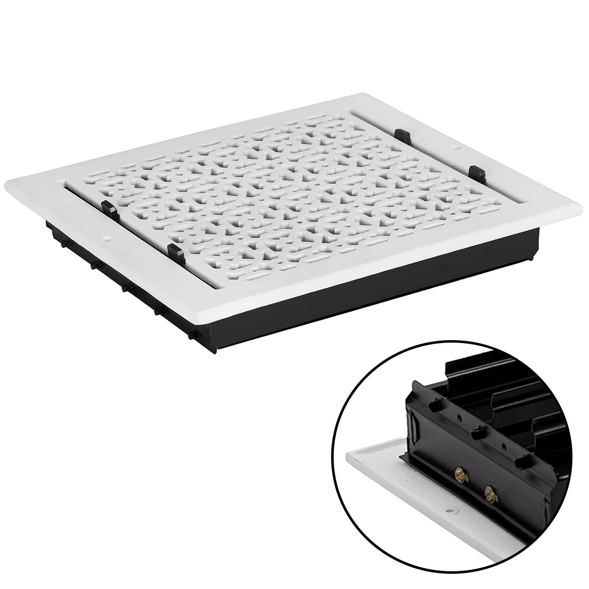 Achtek 10"x14" Grille d'aération à persiennes en aluminium moulé avec revêtement en poudre