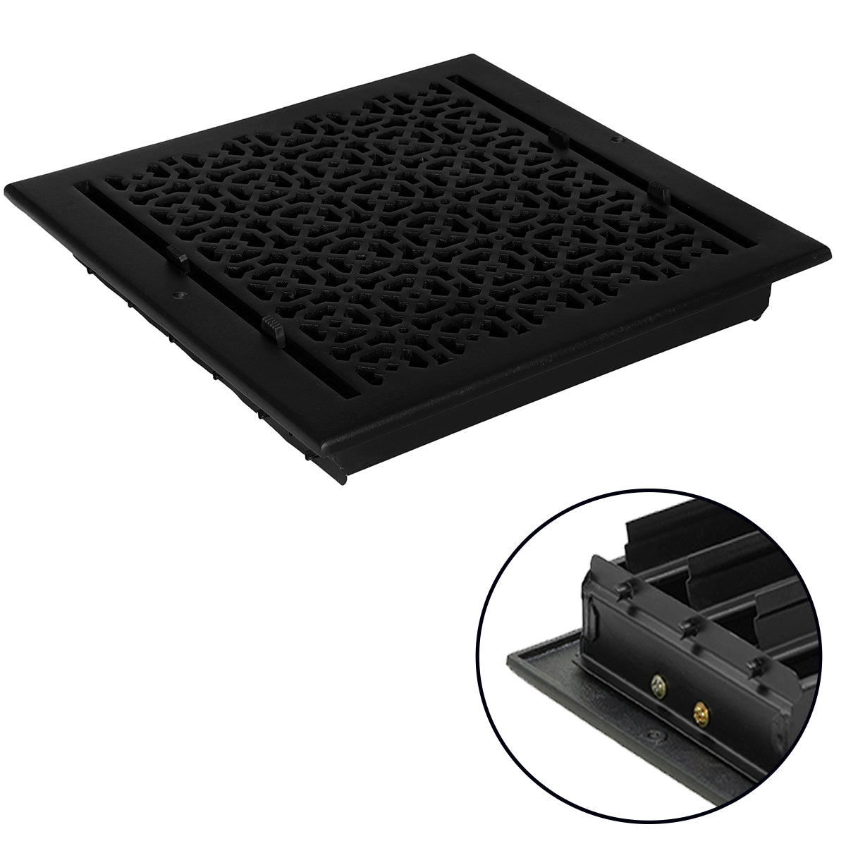 Achtek 12"x12" Solid Cast Aluminum Air Supply louvered Vent | Powder Coated