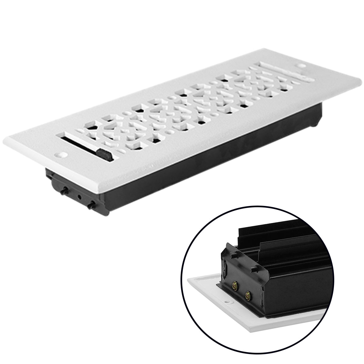 Achtek 3"x10" Grille d'aération à persiennes en aluminium moulé sous pression | Revêtement en poudre