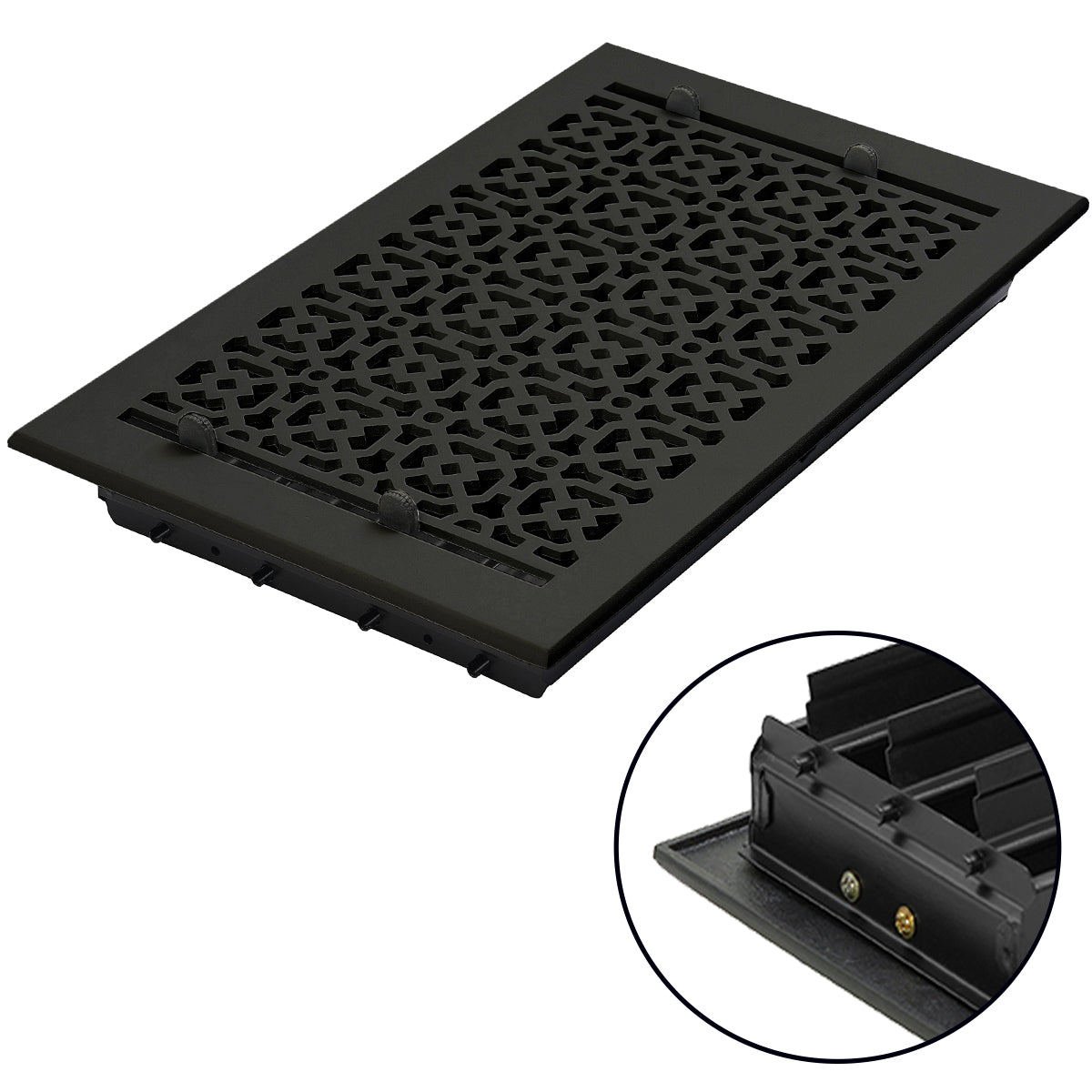 Achtek 8"x14" Grille d'aération à persiennes en fonte d'aluminium massif avec revêtement en poudre