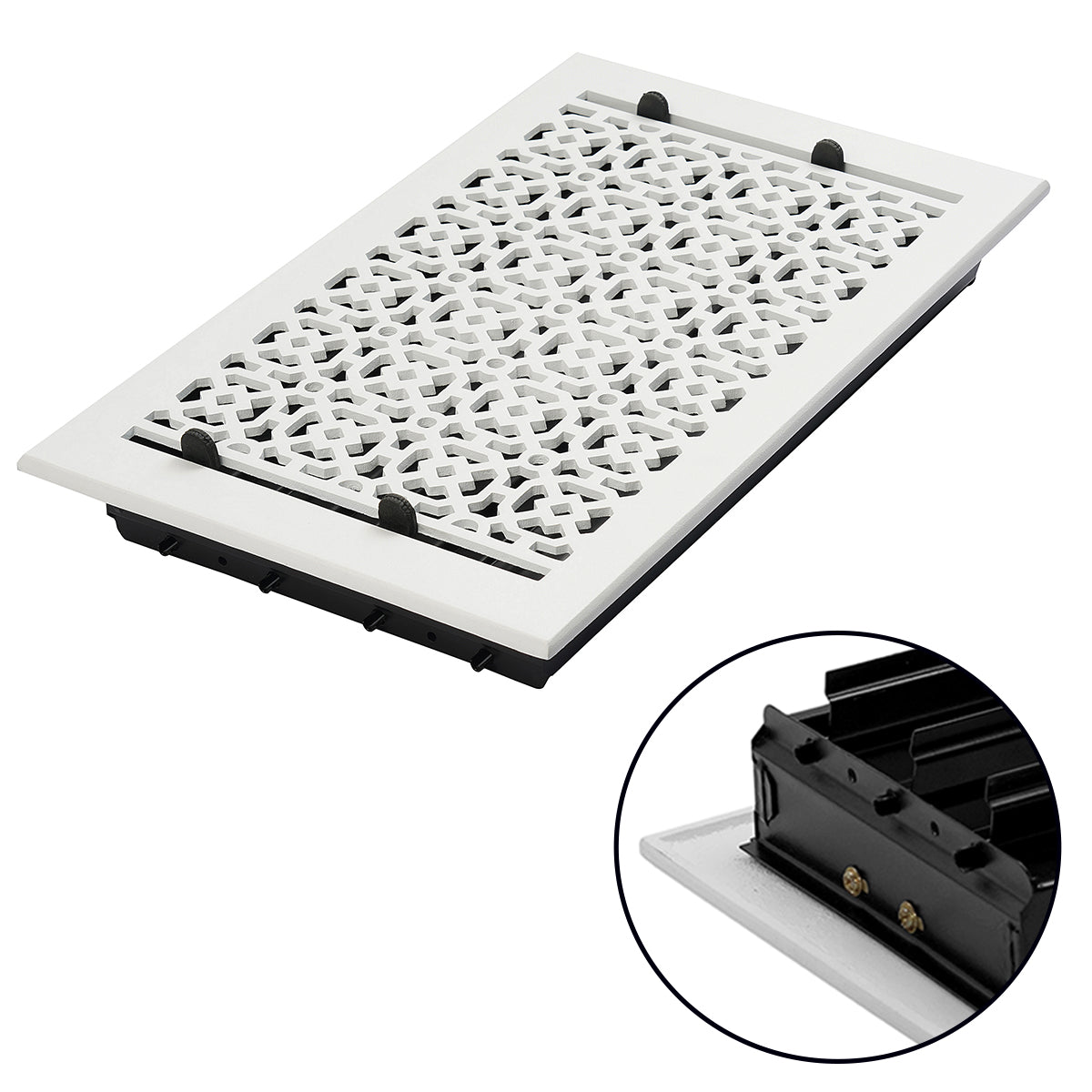 Achtek 8"x14" Grille d'aération à persiennes en fonte d'aluminium massif avec revêtement en poudre